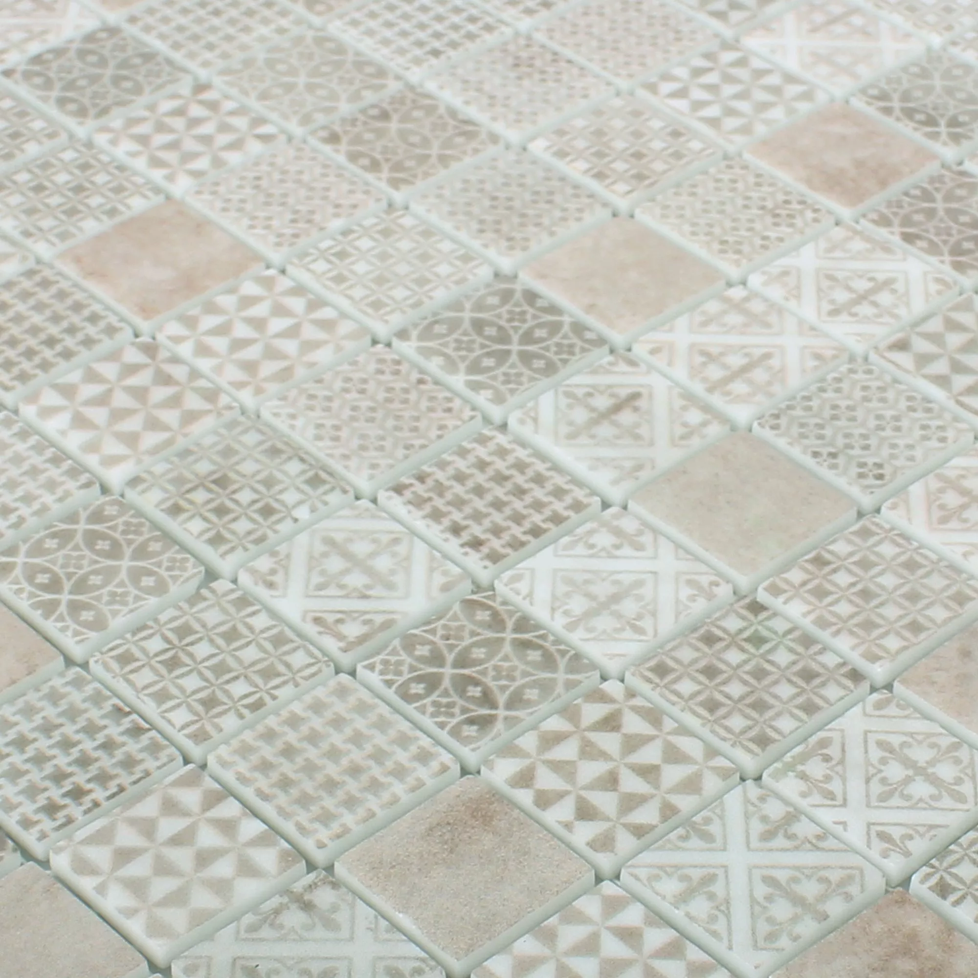 Sample Glass Mosaic Tiles Malard Beige