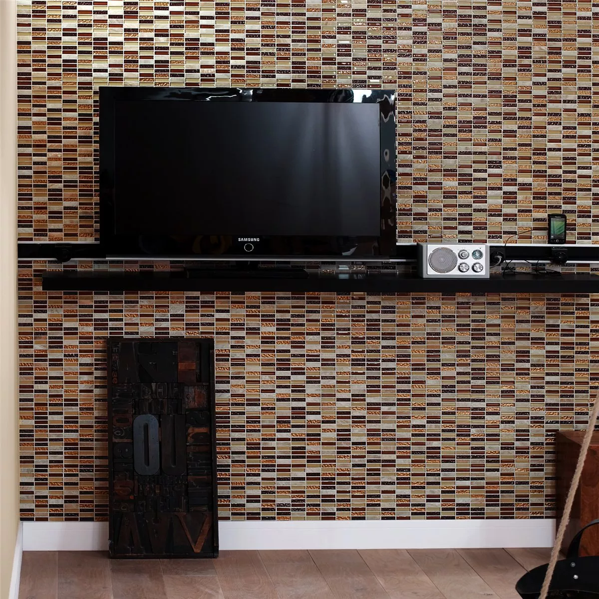 Mosaikkfliser Onyx Glass Stang Brun Beige