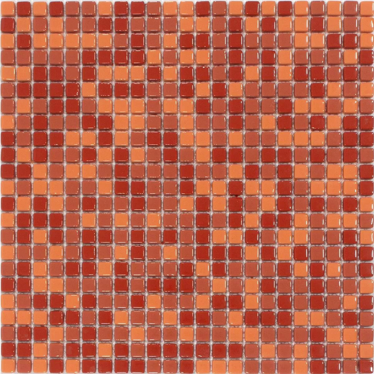 Mosaico De Vidro Azulejos Delight Vermelho-Laranja Mix