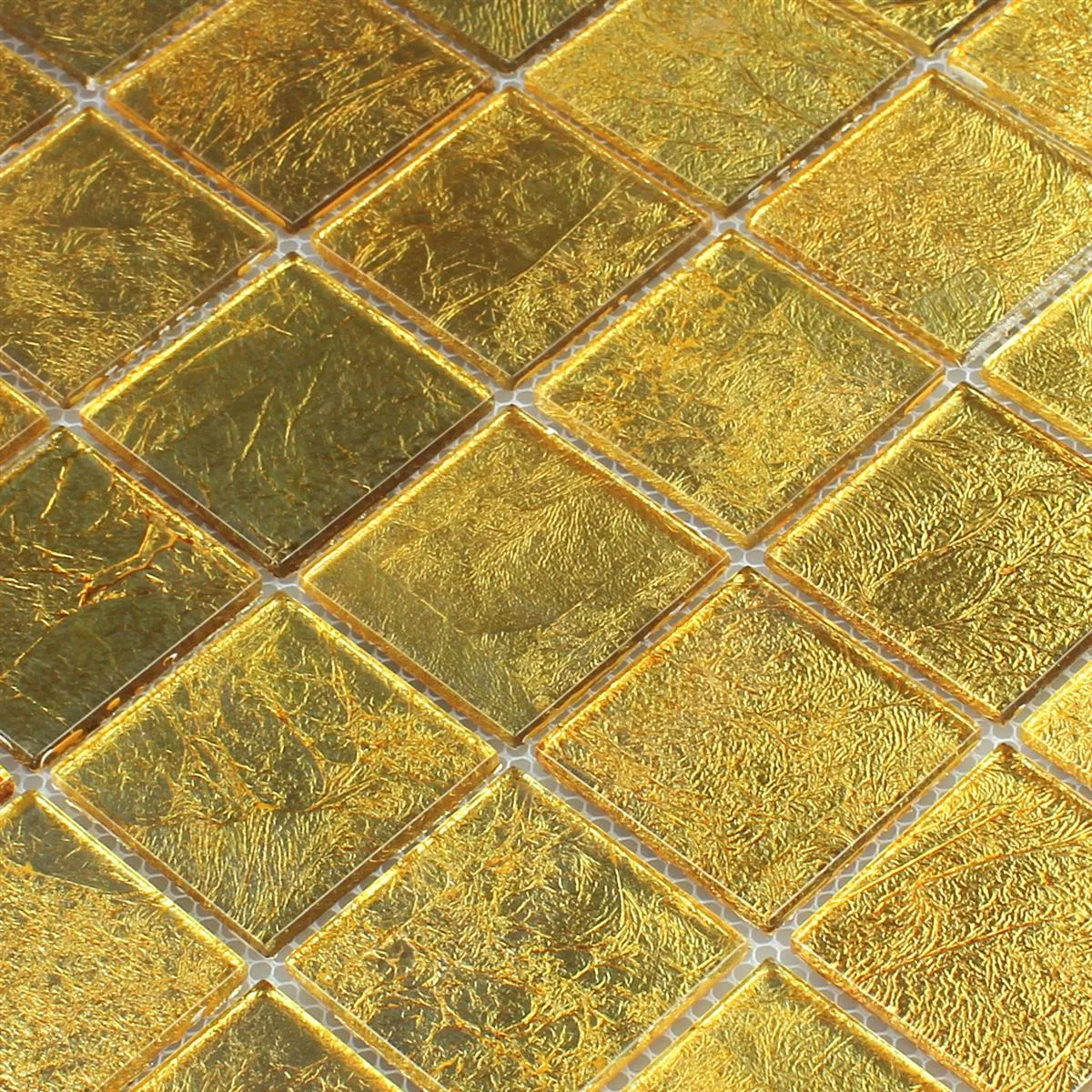 Mозаечни Плочки Стъклена Чаша Eфект Злато 48x48x4mm
