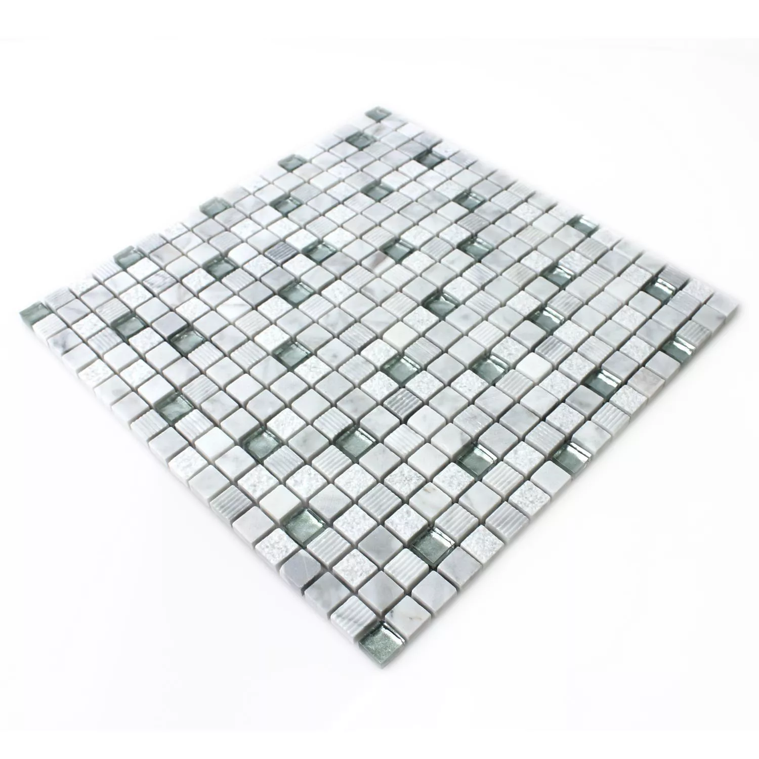 Mosaic Tiles Glass Natural Stone Yukon White