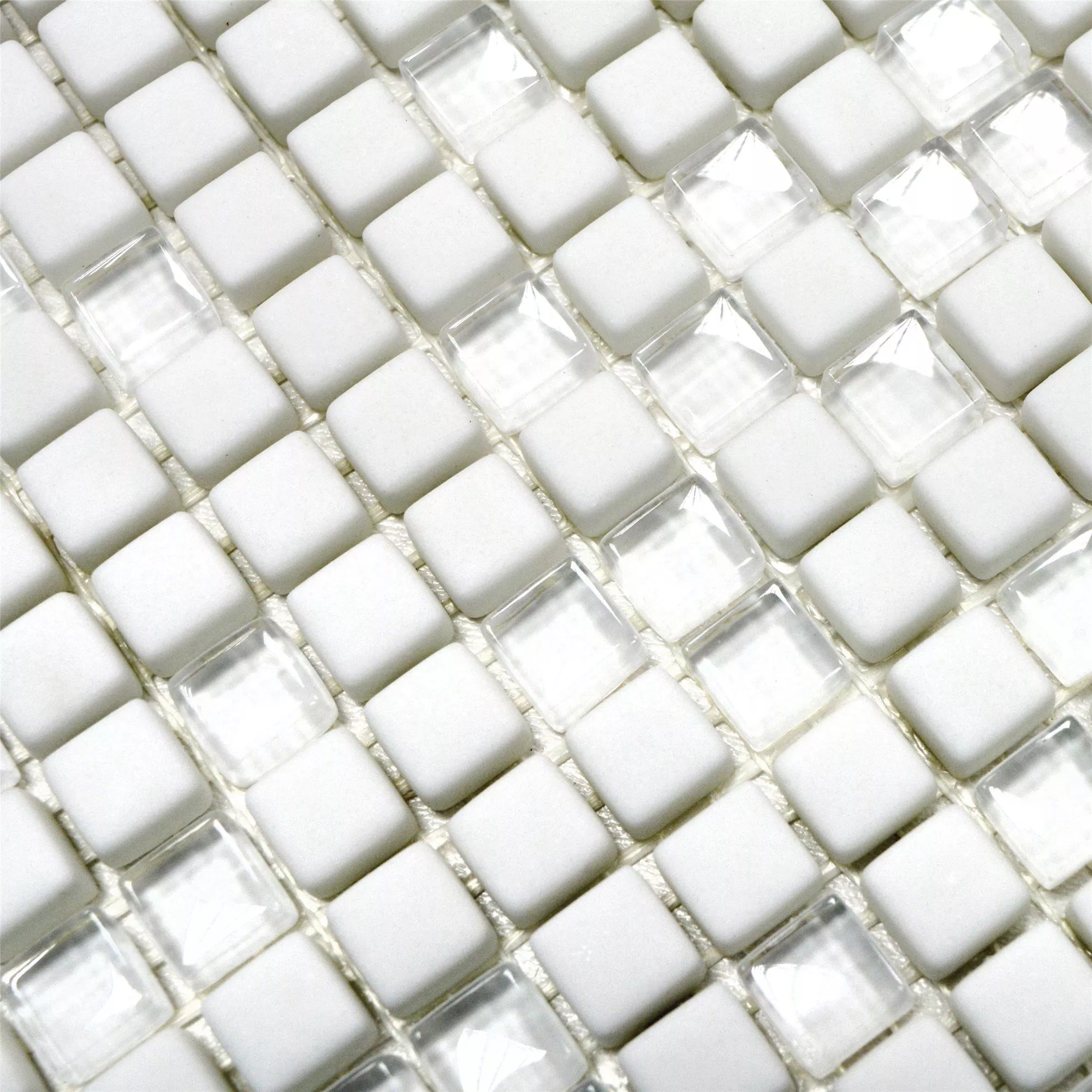 Glass Mosaic Tiles Kassandra White Mat