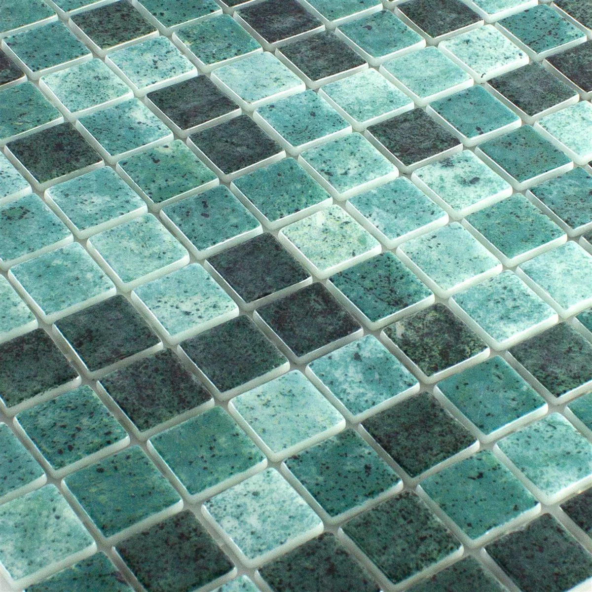 Mosaico de Piscina de Vidro Baltic Verde 25x25mm