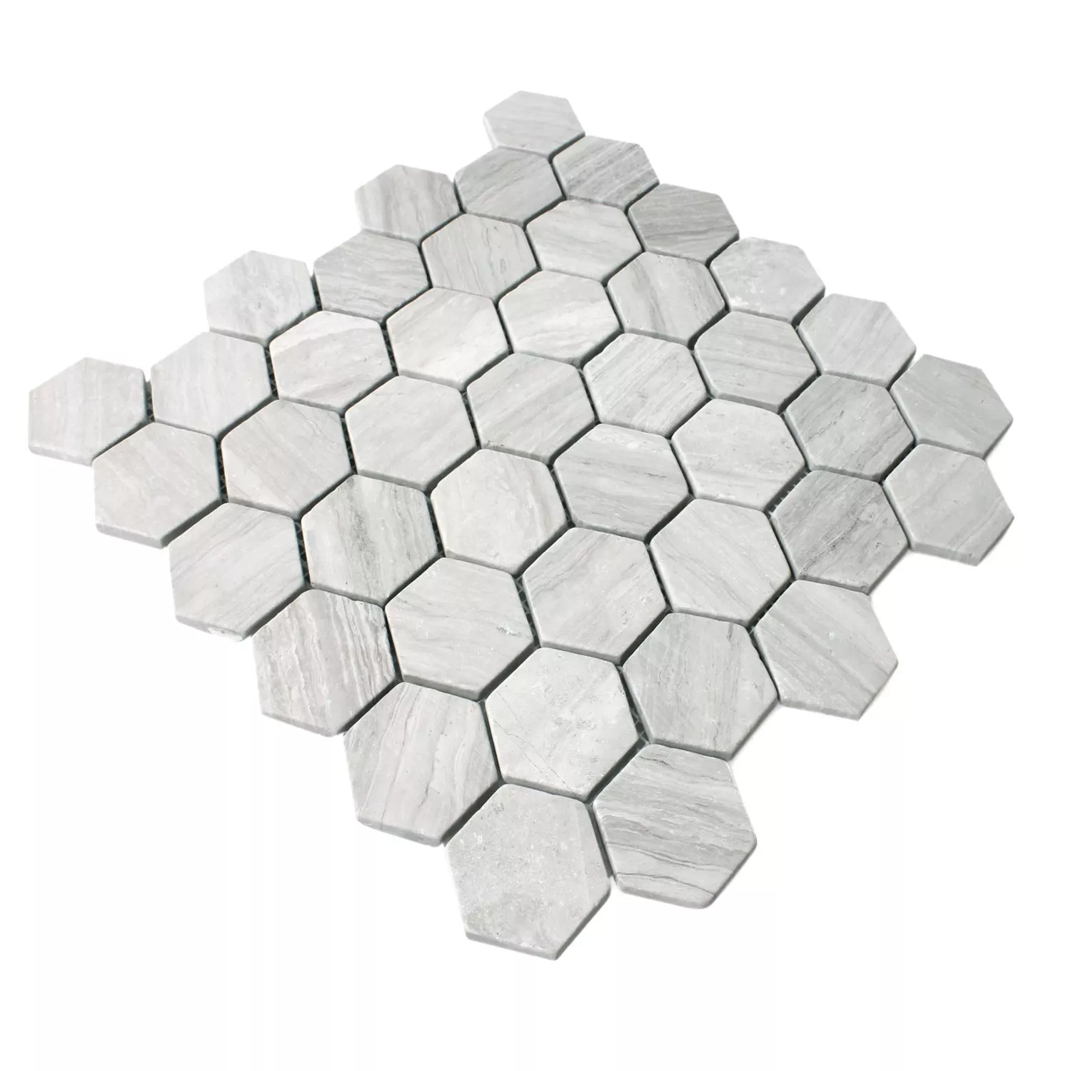 Model din Plăci De Mozaic Marmură Tarsus Hexagon Gri