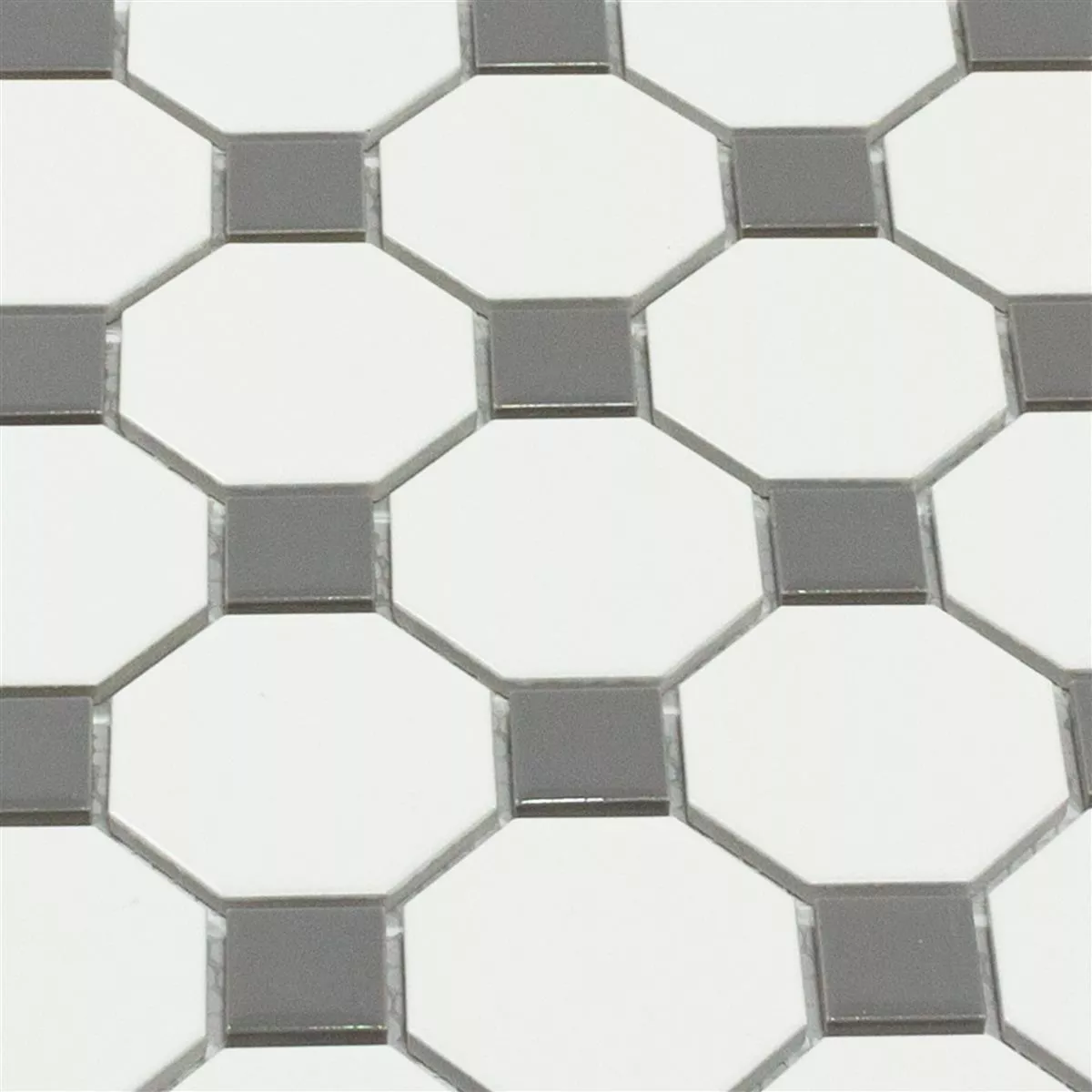 Mosaic Tiles Ceramic Octagon Navajo Blanc