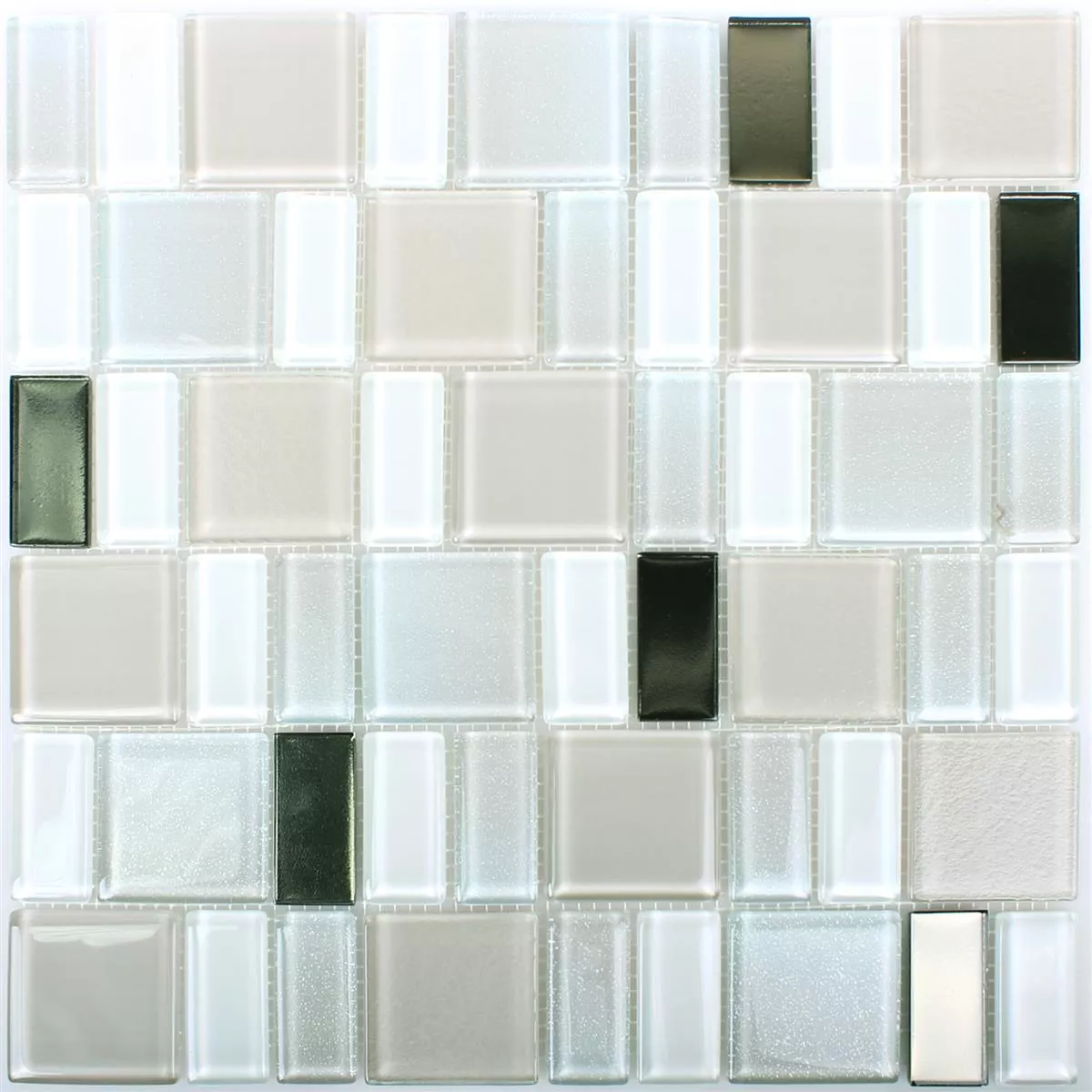 Glass Mosaic Tiles Peacock Beige Glitzy