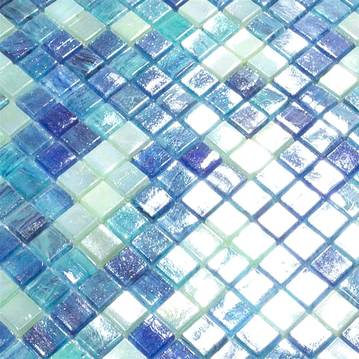 Sample Glass Mosaic Tiles Carla Blue Cyan