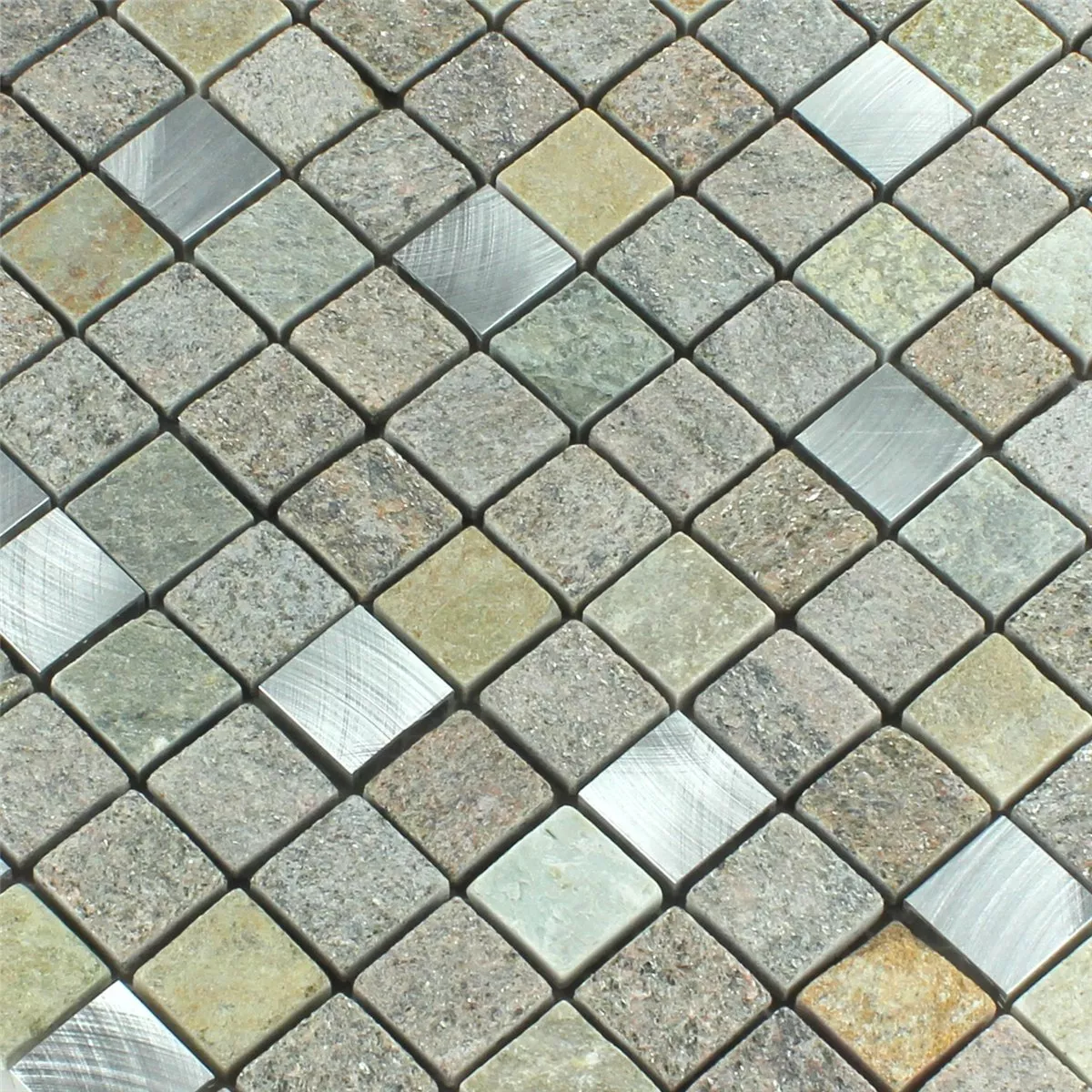 Mosaic Tiles Quartzite Alu Natural Stone 23x23x8mm