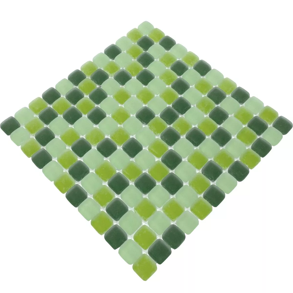 Model din Mozaic De Sticlă Gresie Ponterio Frosted Verde Mix