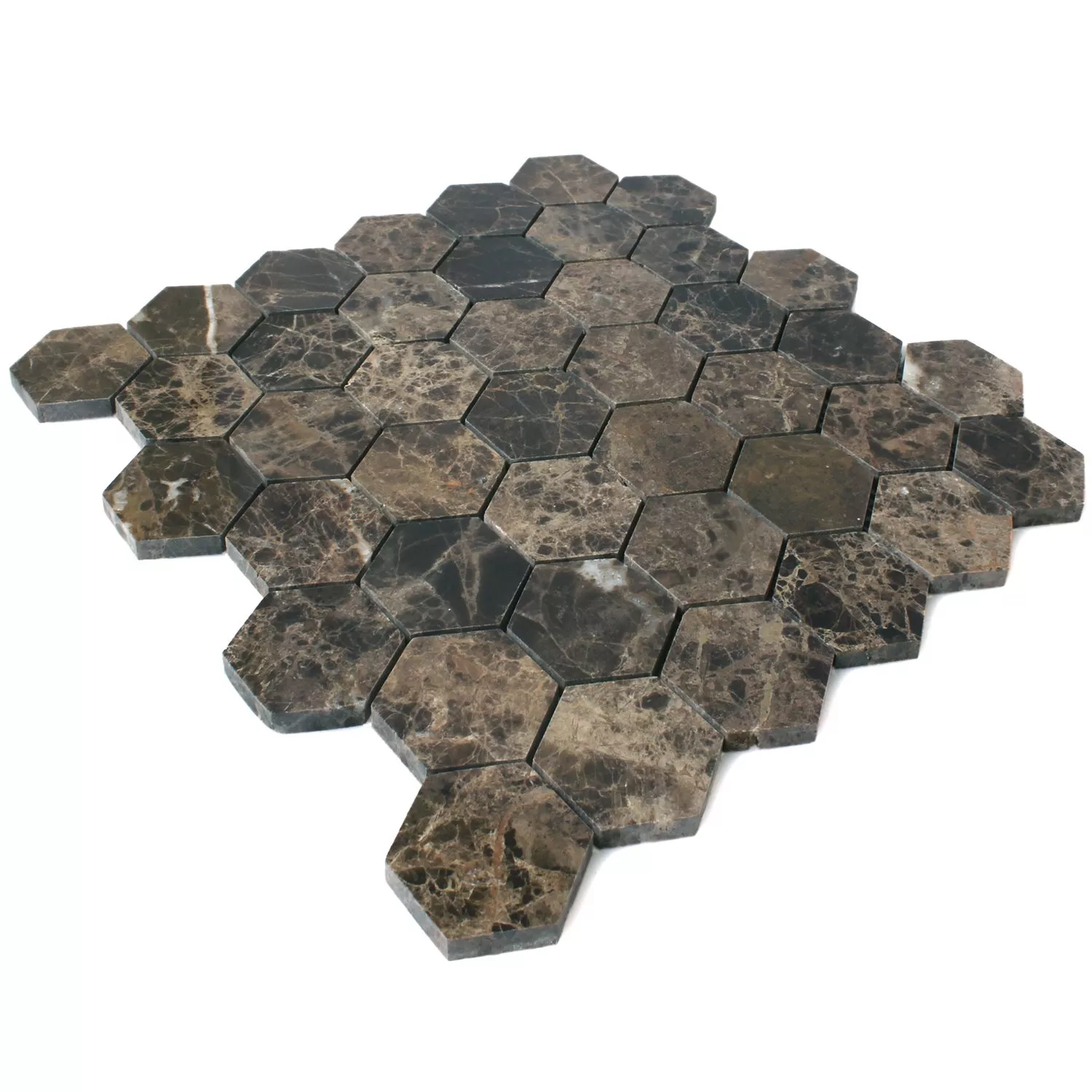 Plăci De Mozaic Marmură Xalapa Hexagon Emperador Lustruit