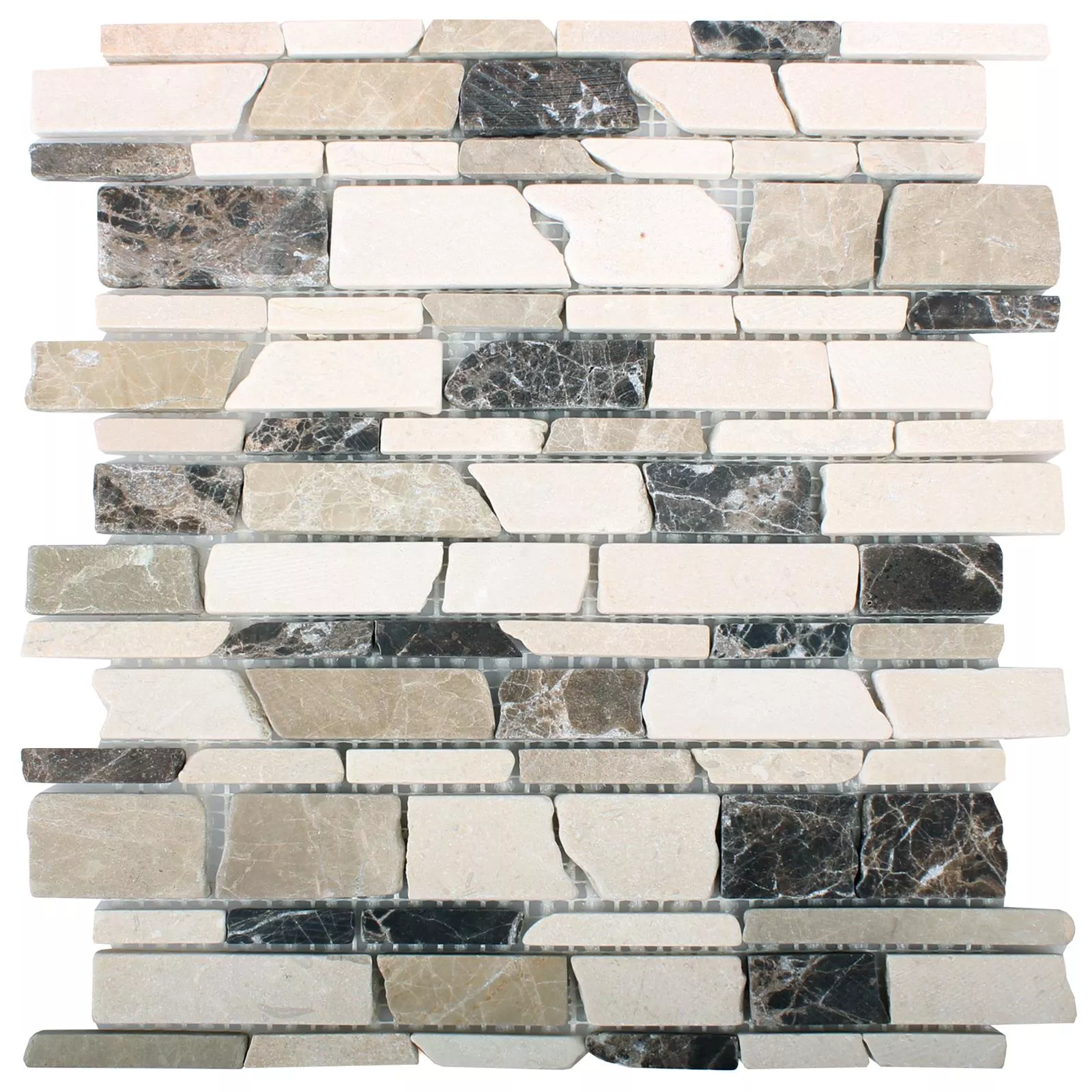 Plăci De Mozaic Marmură Havel Brick Castanao Biancone