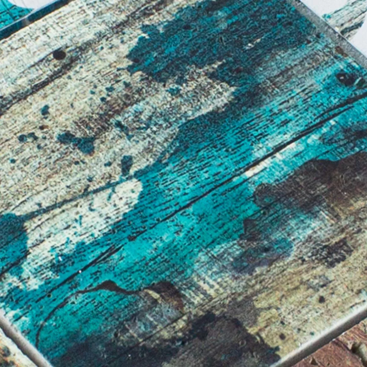 Muster von Glasmosaik Fliesen Holzoptik Howland Beige Grün Q98