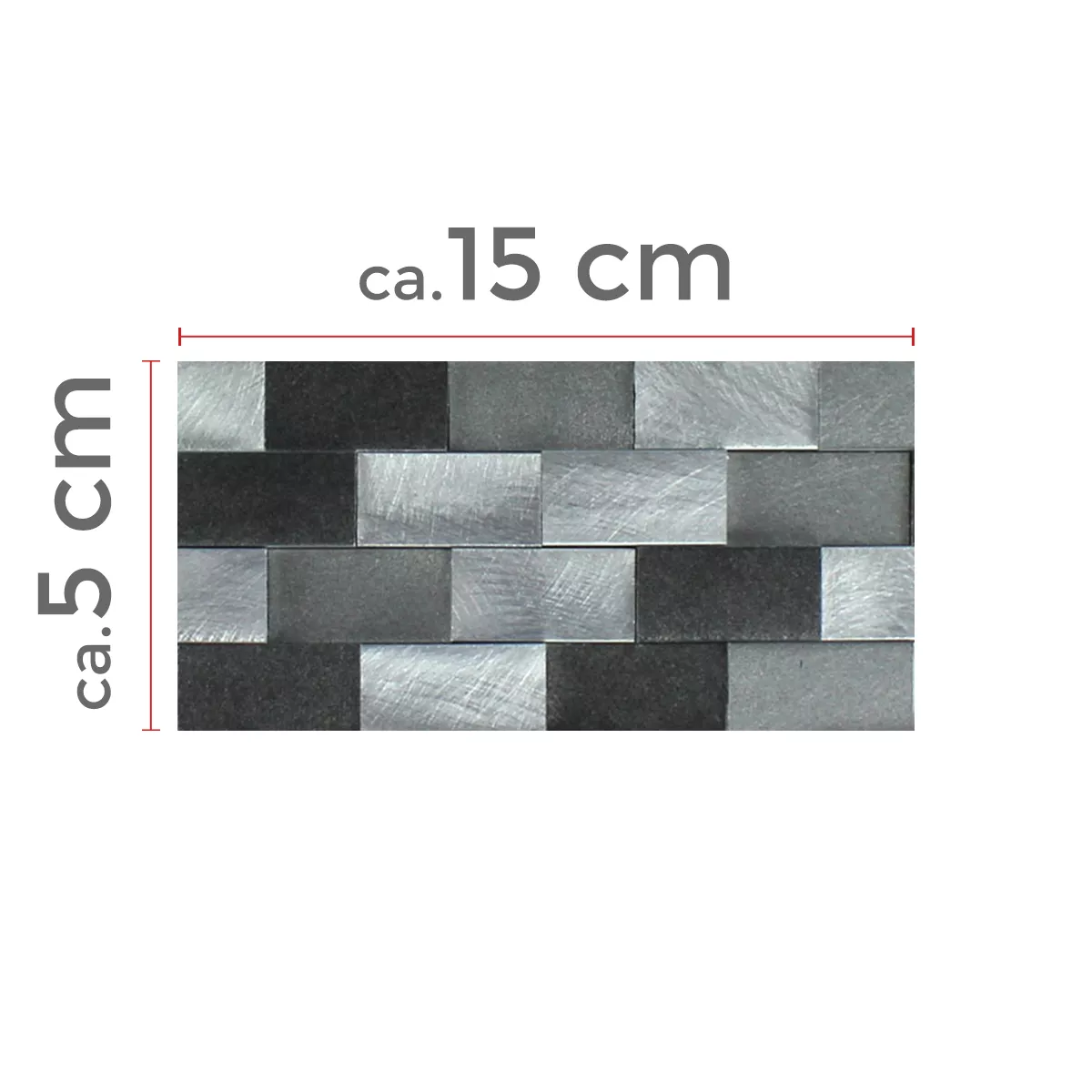 Mønster fra Mosaikkfliser Aluminium Metall Langley 3D Svart Grå
