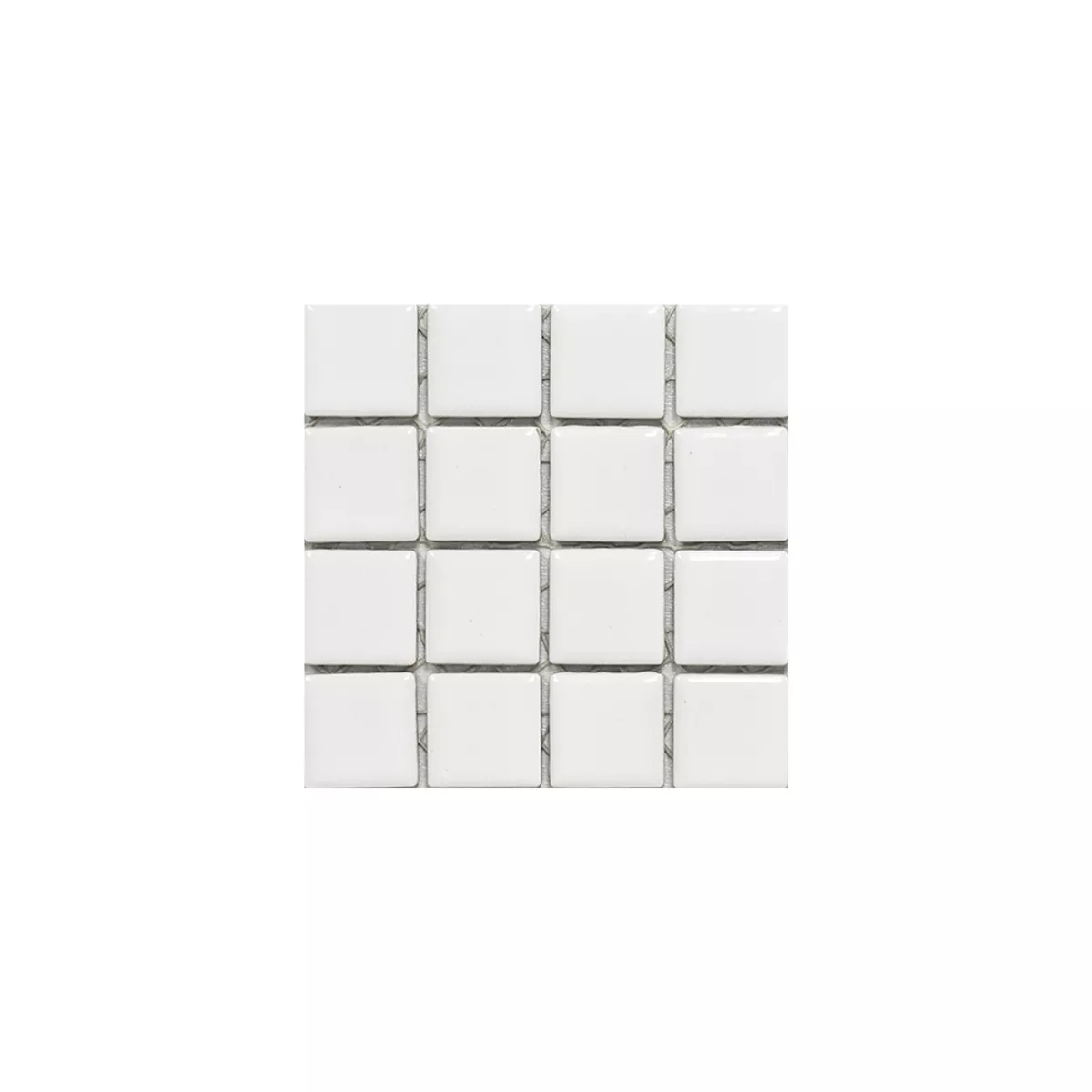 Próbka Ceramika Mozaika Adrian Biały Błyszczący Kwadrat 23