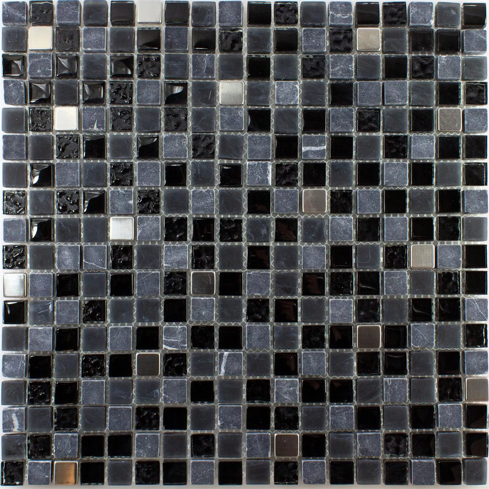 Sticlă Piatră Naturală Oțel Inoxidabil Mozaic Kosovo Negru Argint