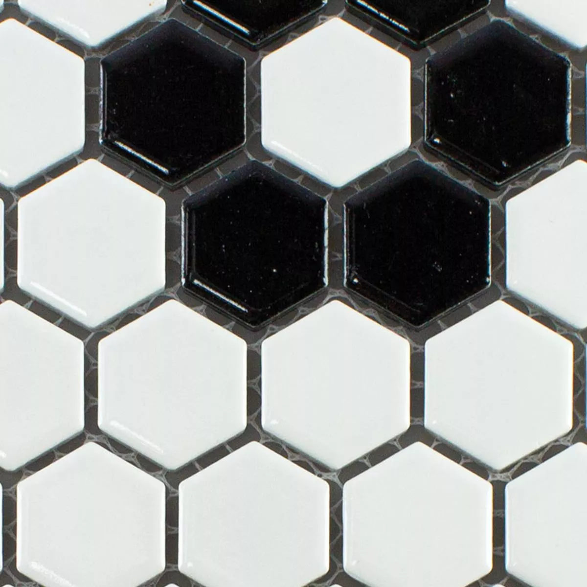 Πρότυπο από Kεραμικά Ψηφιδωτό Πλακάκι Carlsbad Λουλούδι Μαύρος Ασπρο