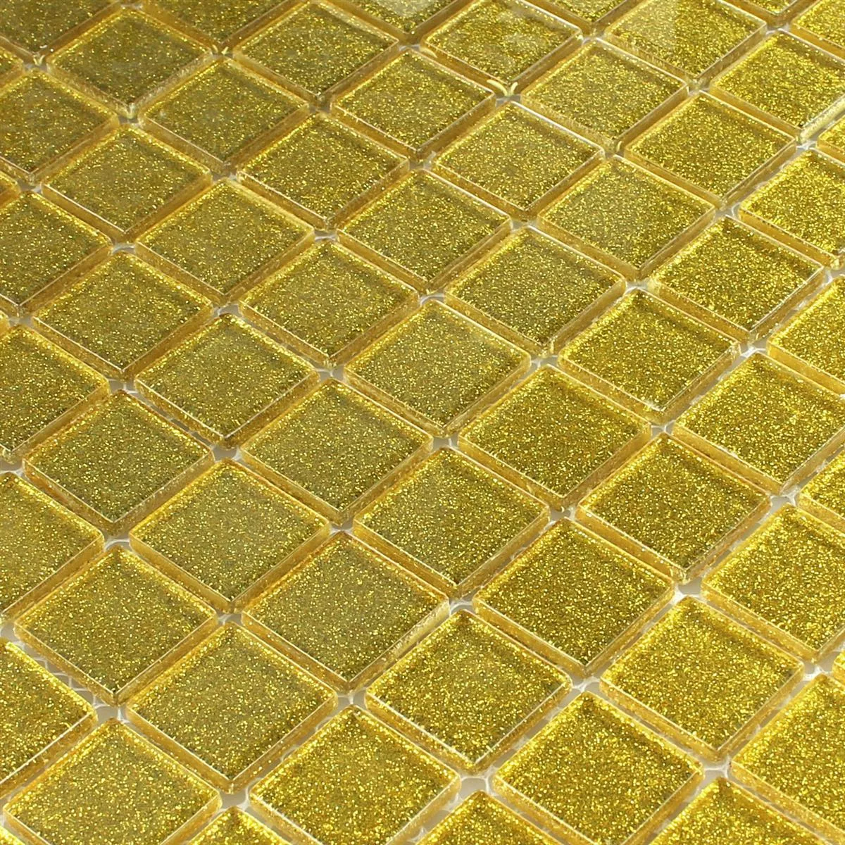 Vzorek Skleněná Mozaika Dlaždice Wichita Zlatá Třpytky