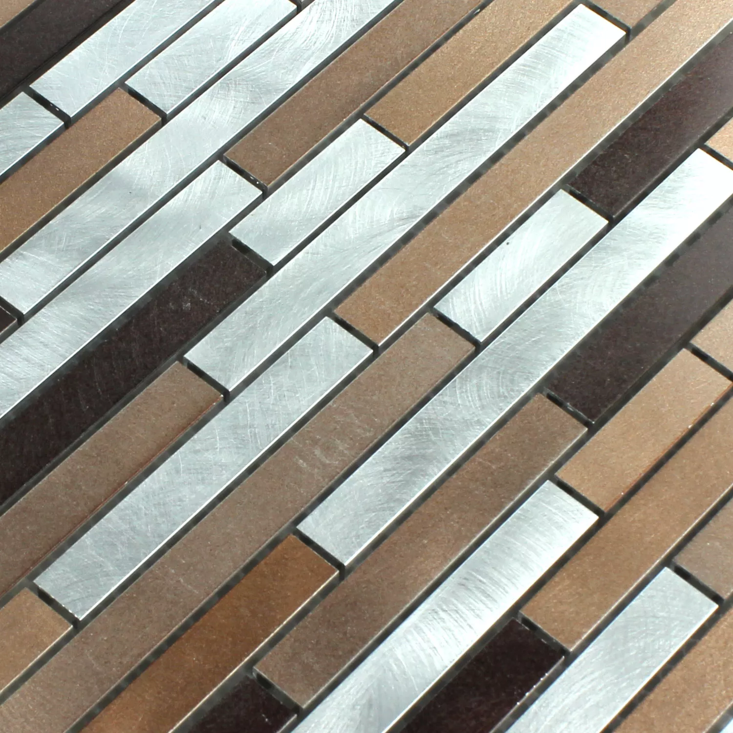 Mosaïque Aluminium Metal Cuivre Brun Mix