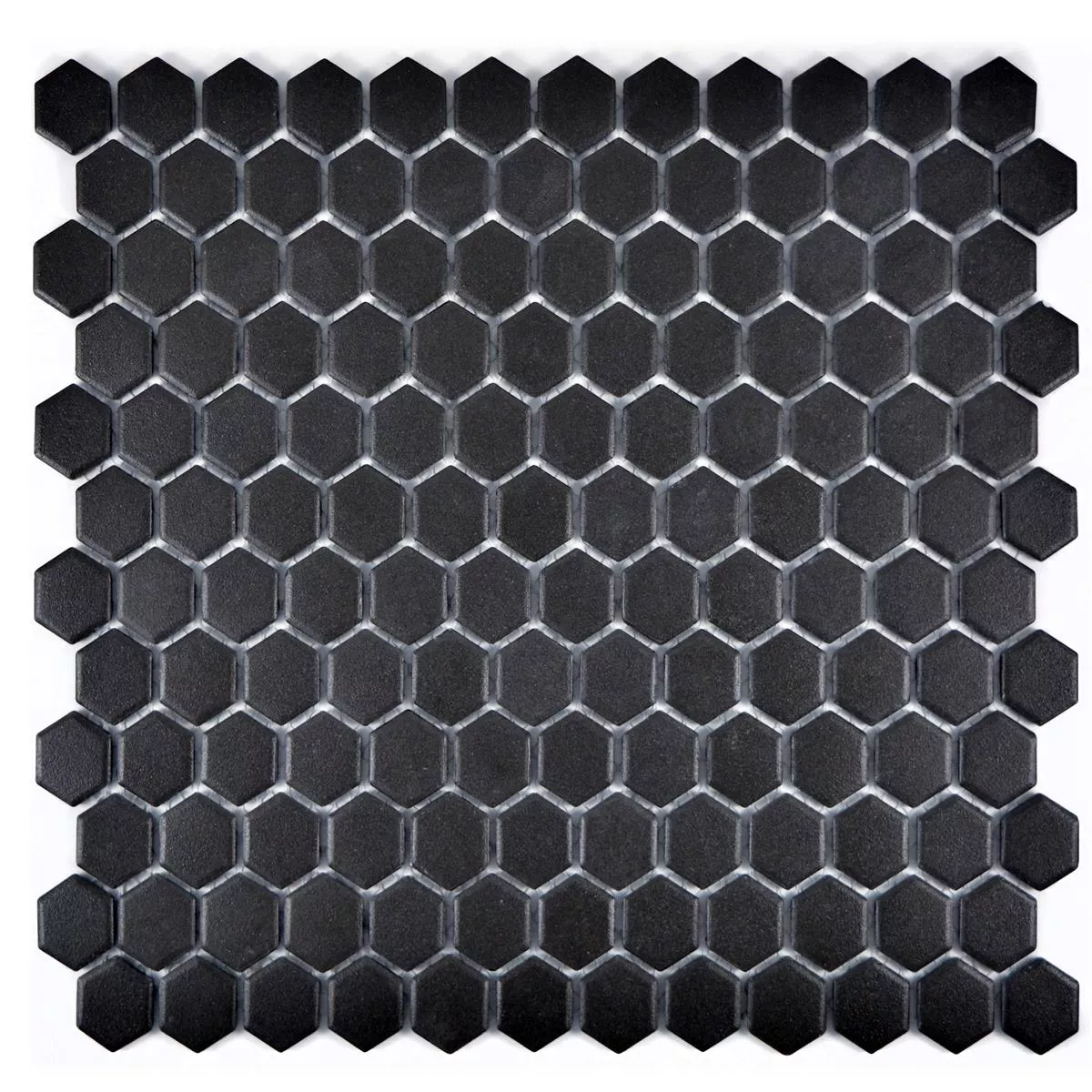 Kεραμικά Ψηφιδωτά Πλακάκια Εξάγωνο Zeinal Άγυαλο Μαύρος R10B