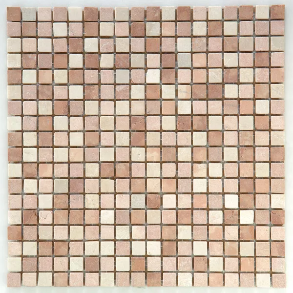 Mosaic Tiles Marble Rosso Mix 15x15x8mm