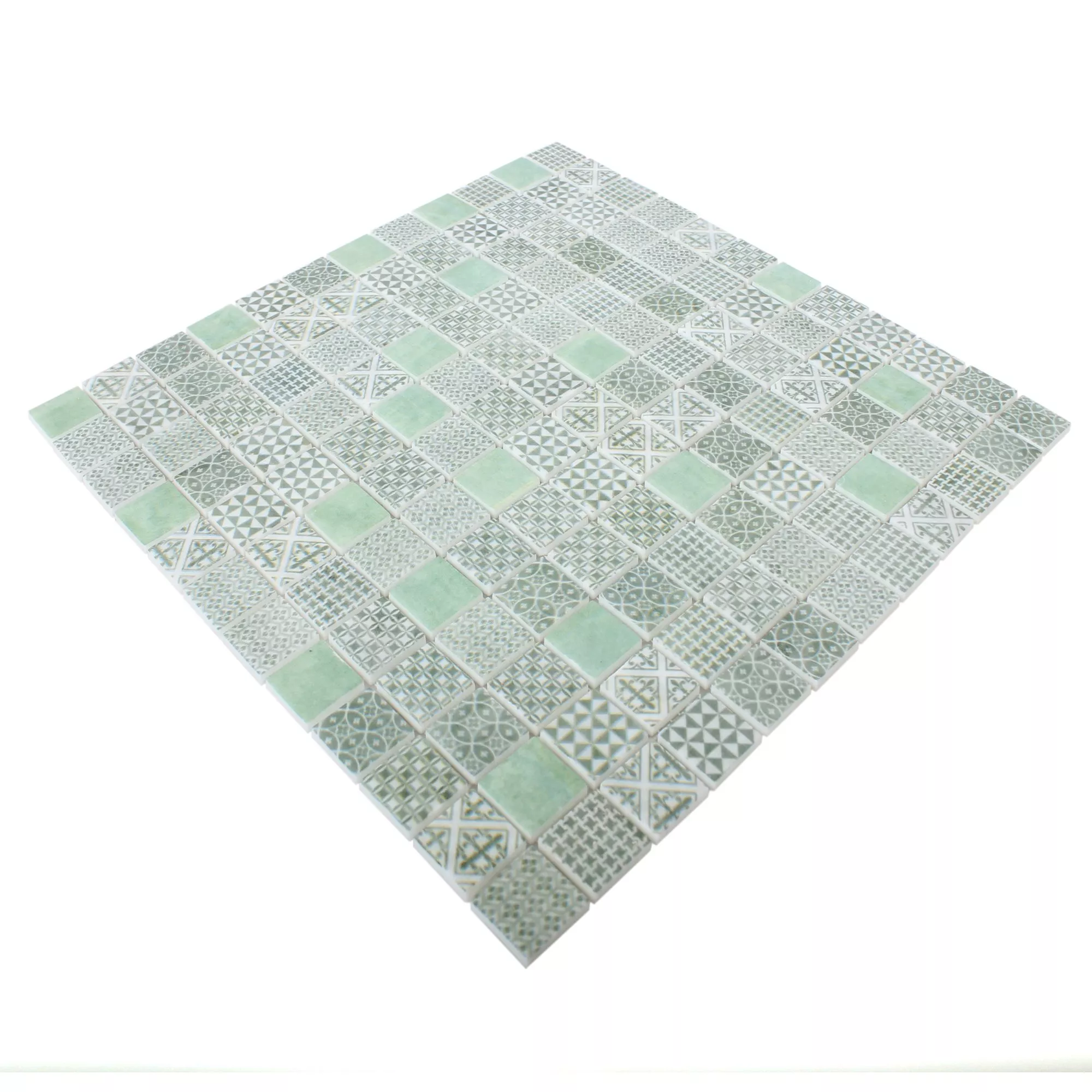 Sample Glass Mosaic Tiles Malard Green