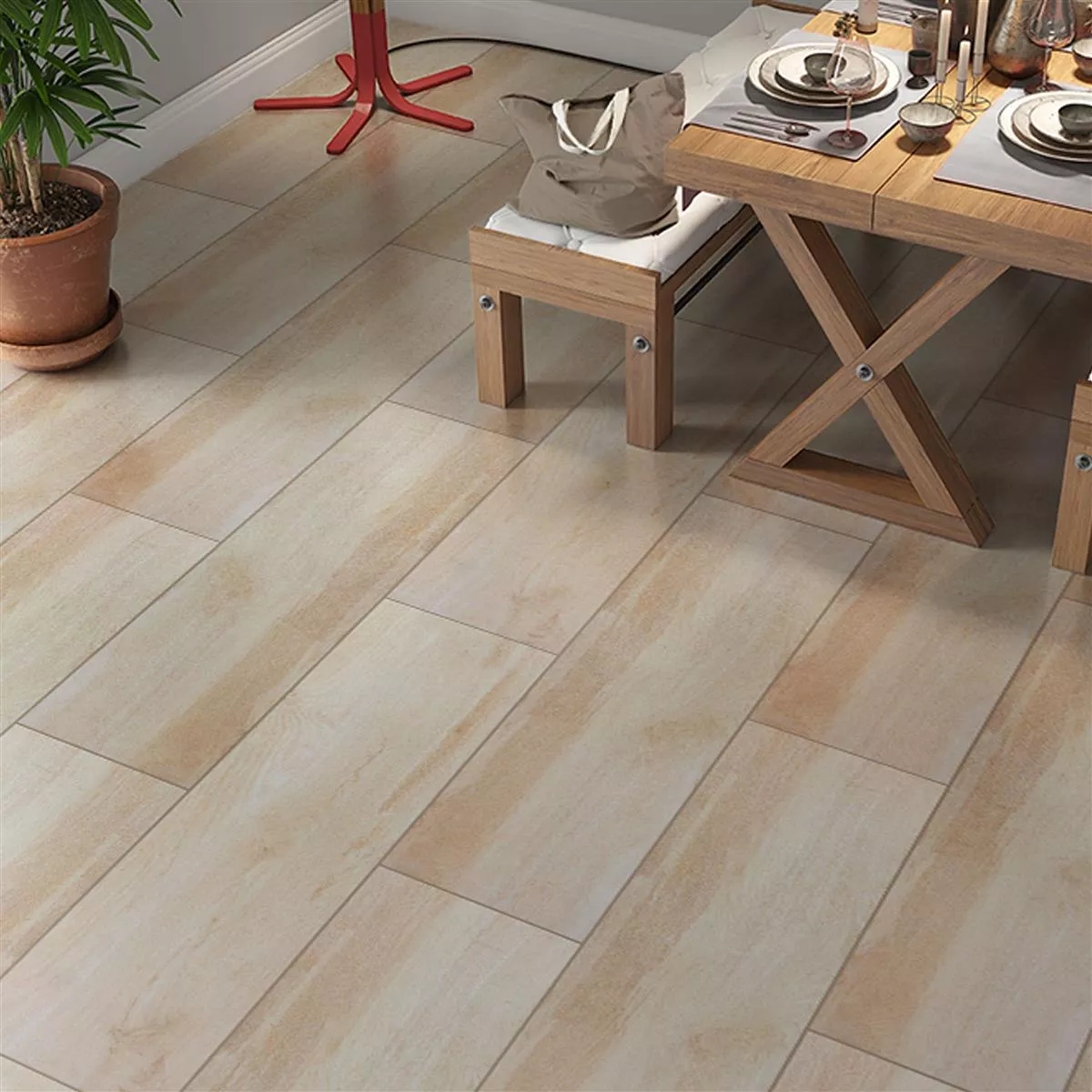 Floor Tiles Wood Optic Caledonia Beige 30x120cm