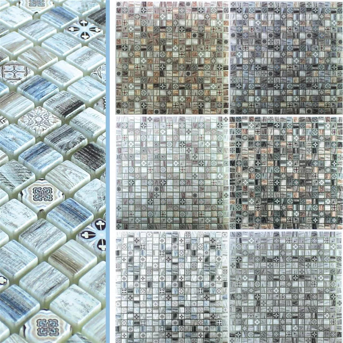 Mosaico De Vidro Aparência de Madeira Azulejos Vision