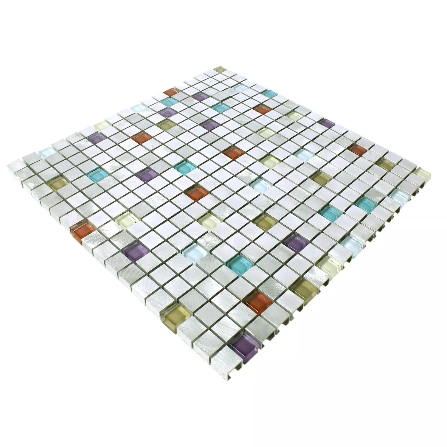 Mozaik Pločice Lissabon Aluminij Staklo Mix Šarena