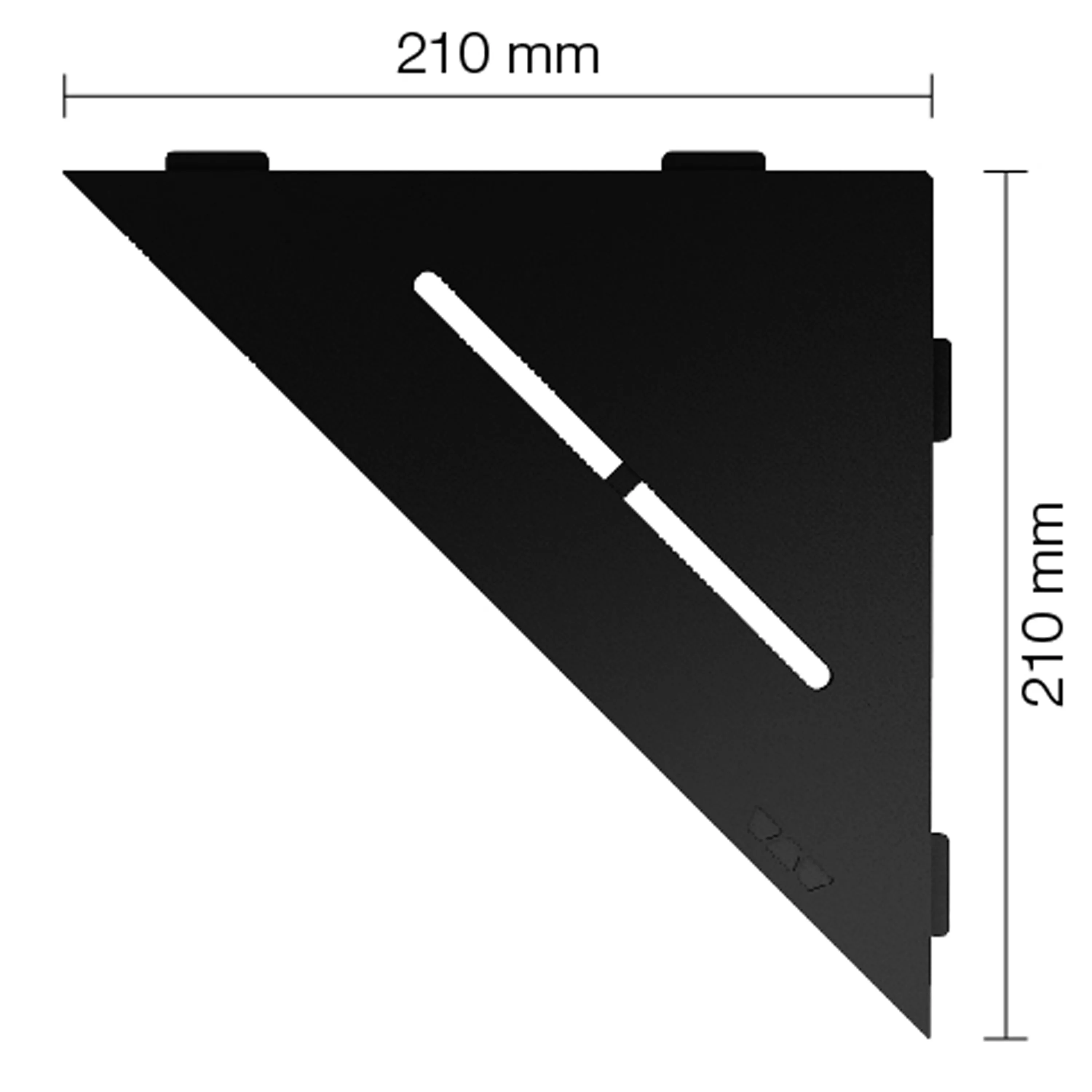 Zuhanypolc fali polc Schlüter háromszög 21x21cm tiszta grafit fekete