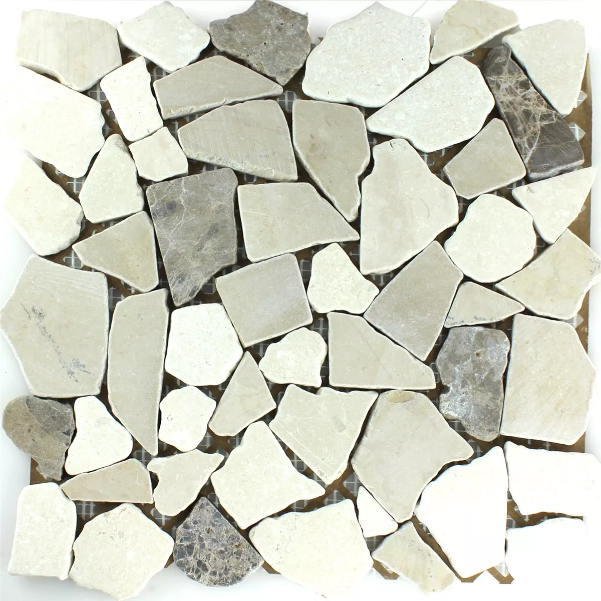 Mosaic Tiles Broken Marble Coffee Beige