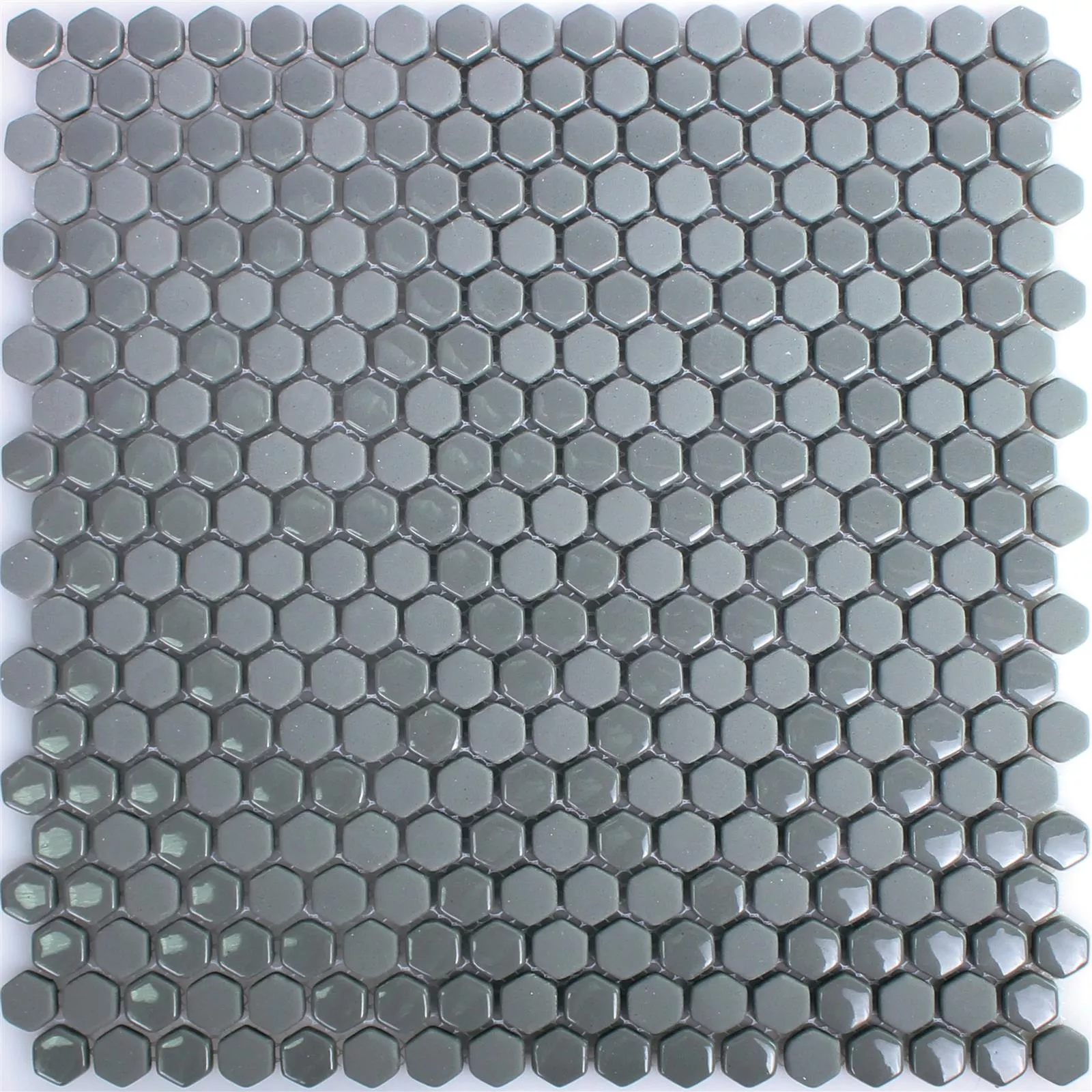 Mozaic De Sticlă Gresie Brockway Hexagon Eco Gri