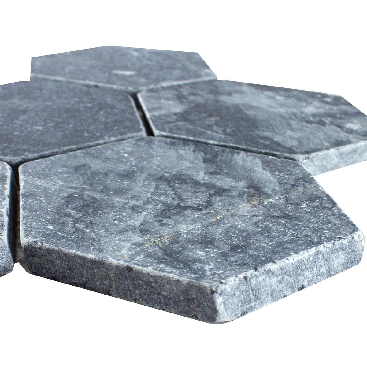 Marble Natural Stone Mosaic Tiles Maracay Hexagon Nero