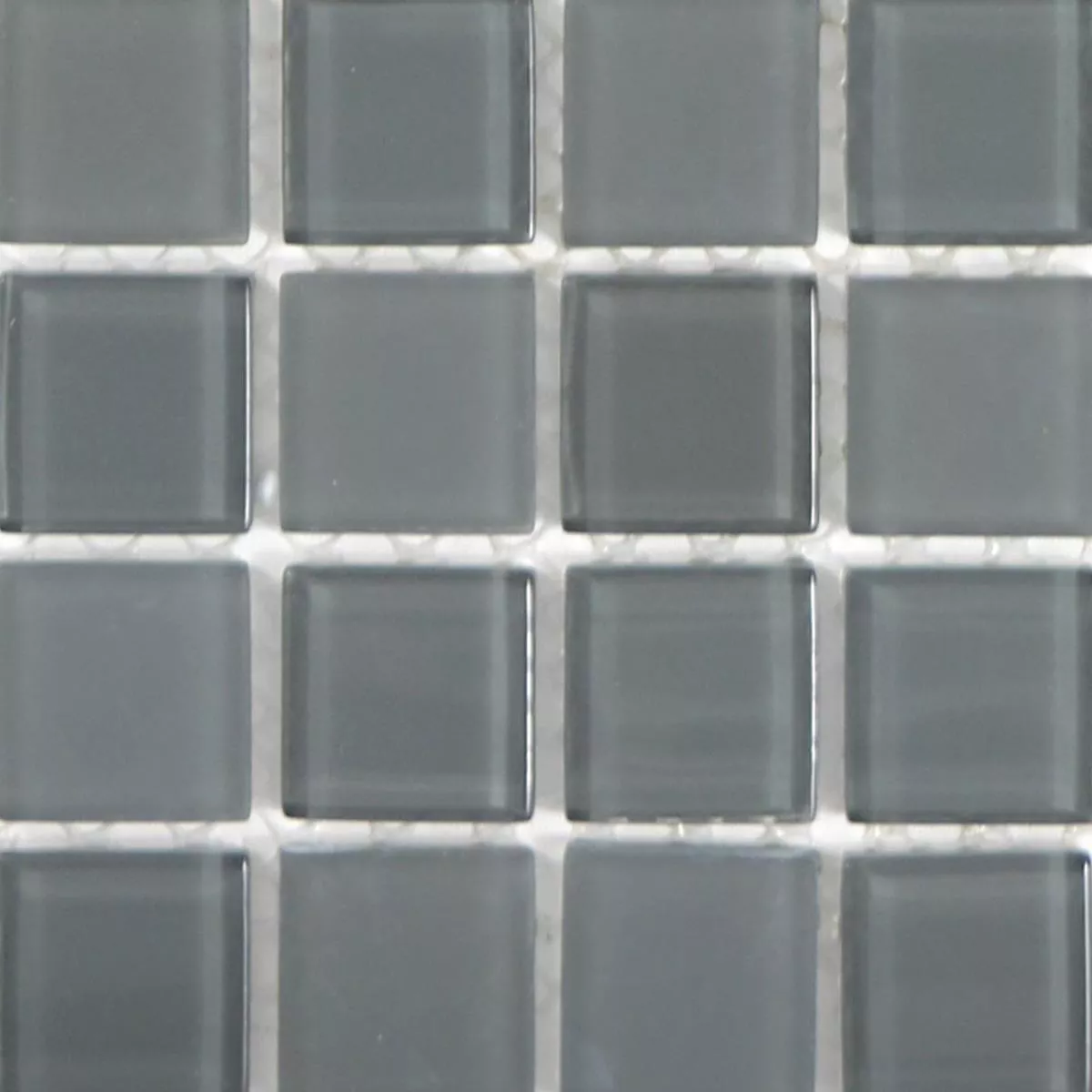 Muster von Glasmosaik Fliesen Bommel Grau Anthrazit