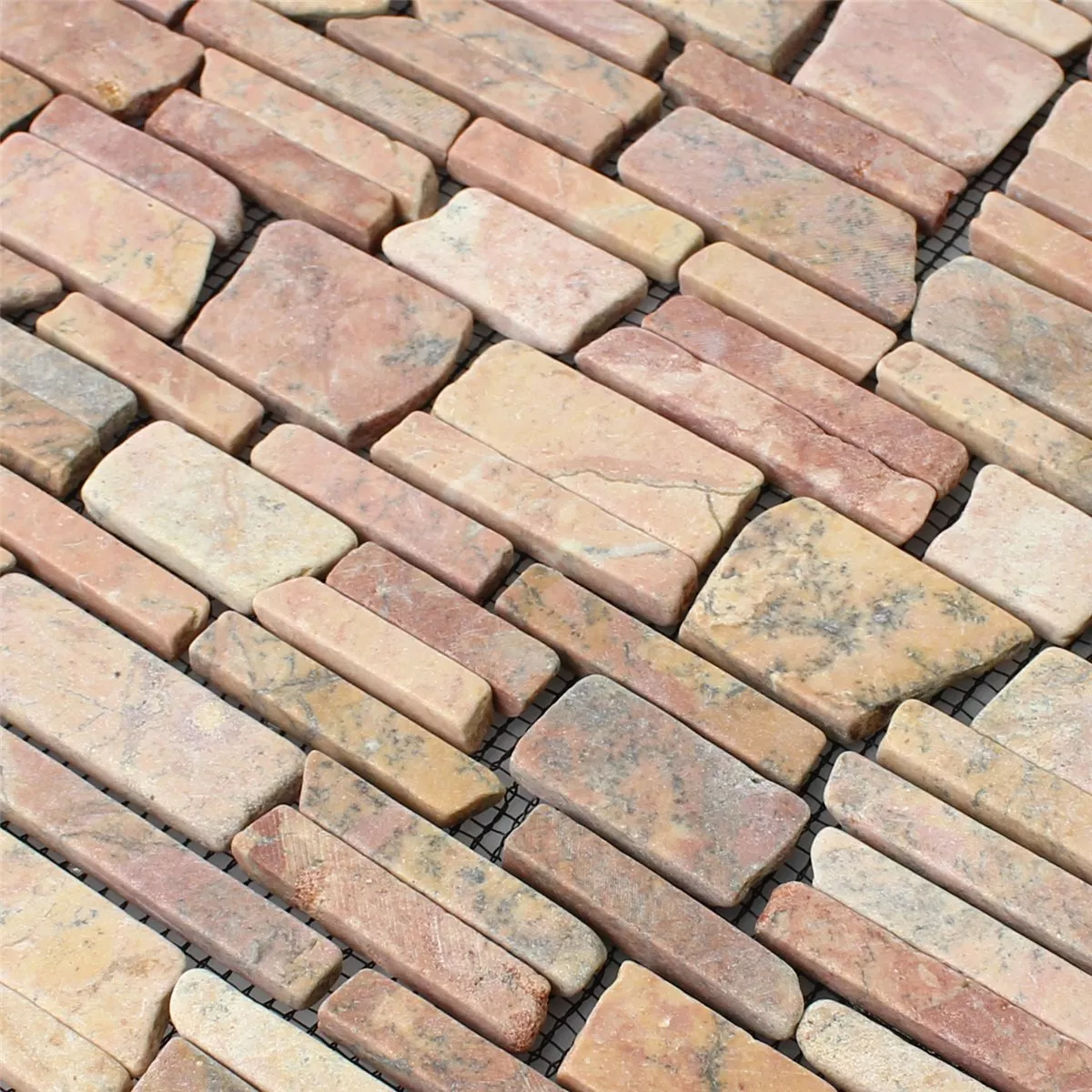 Azulejo Mosaico Mármore Pedra Natural Brick Rosso Verona