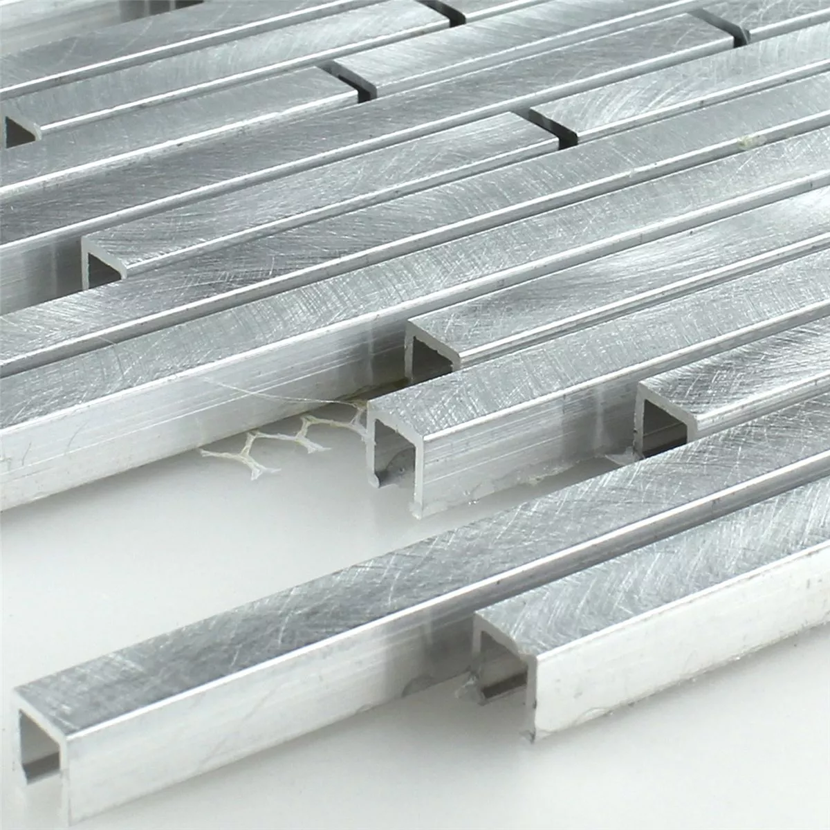 Mosaikkfliser Aluminium Sølv Stripes