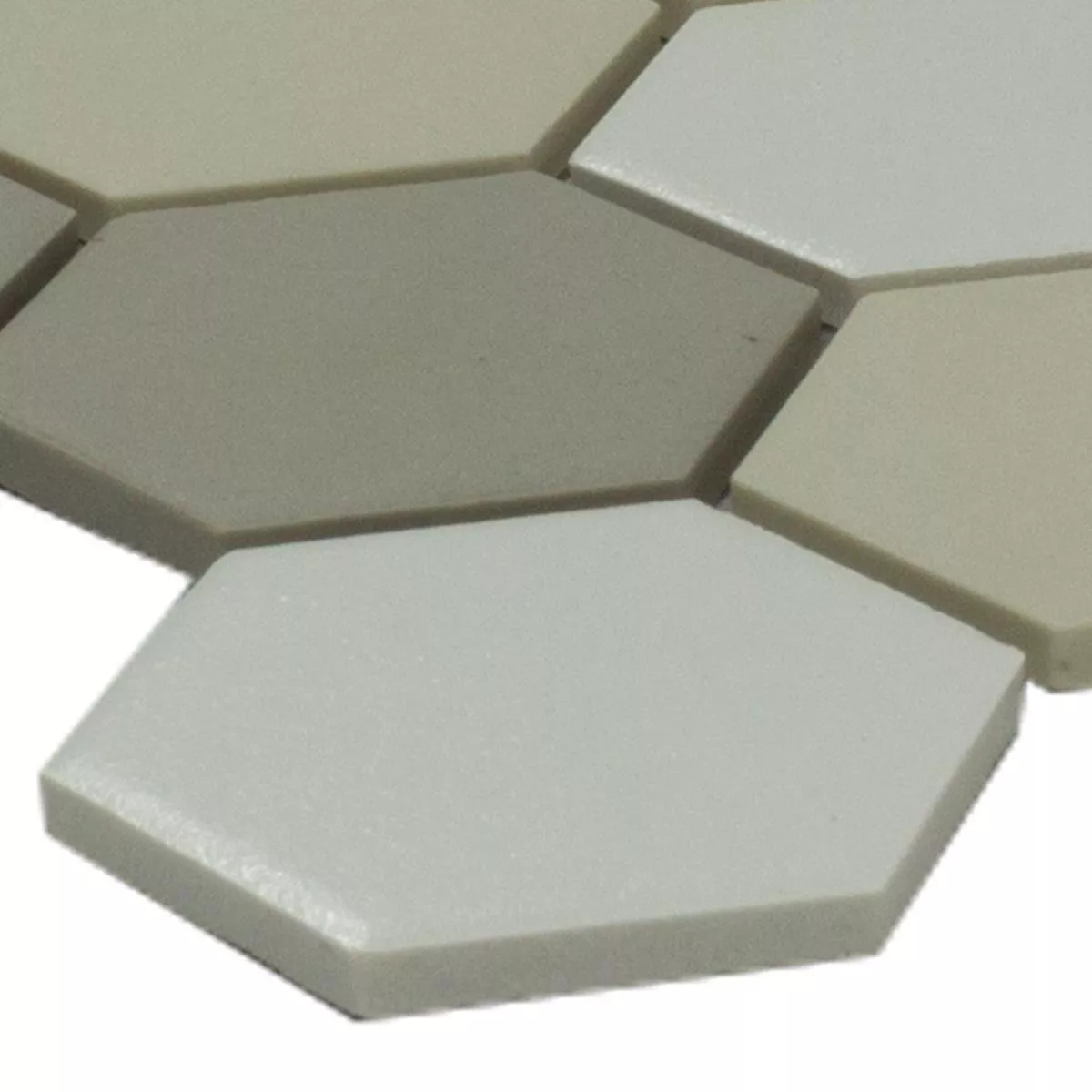 Kerarmaik Mosaikfliese Hexagon Bern Beige Grau