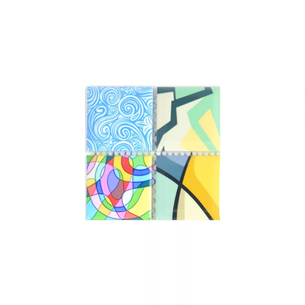 Padrão de Cerâmica Azulejo Mosaico Achilles Visual Pop Art Multicolorido
