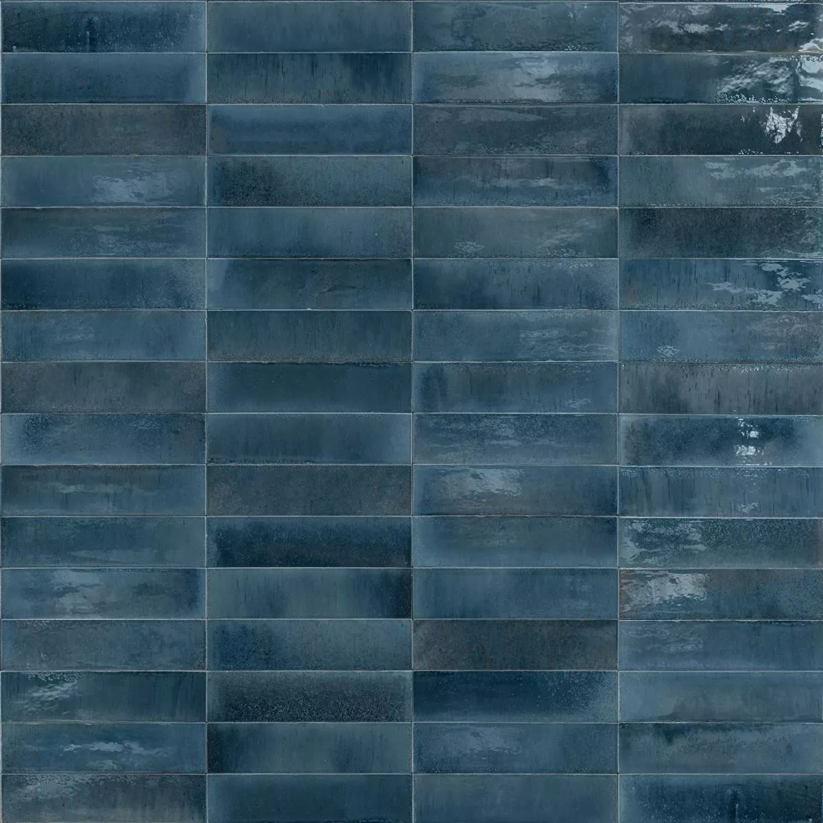 Échantillon Carrelage Mural Laguna Brillant Ondulé Bleu 6x24cm