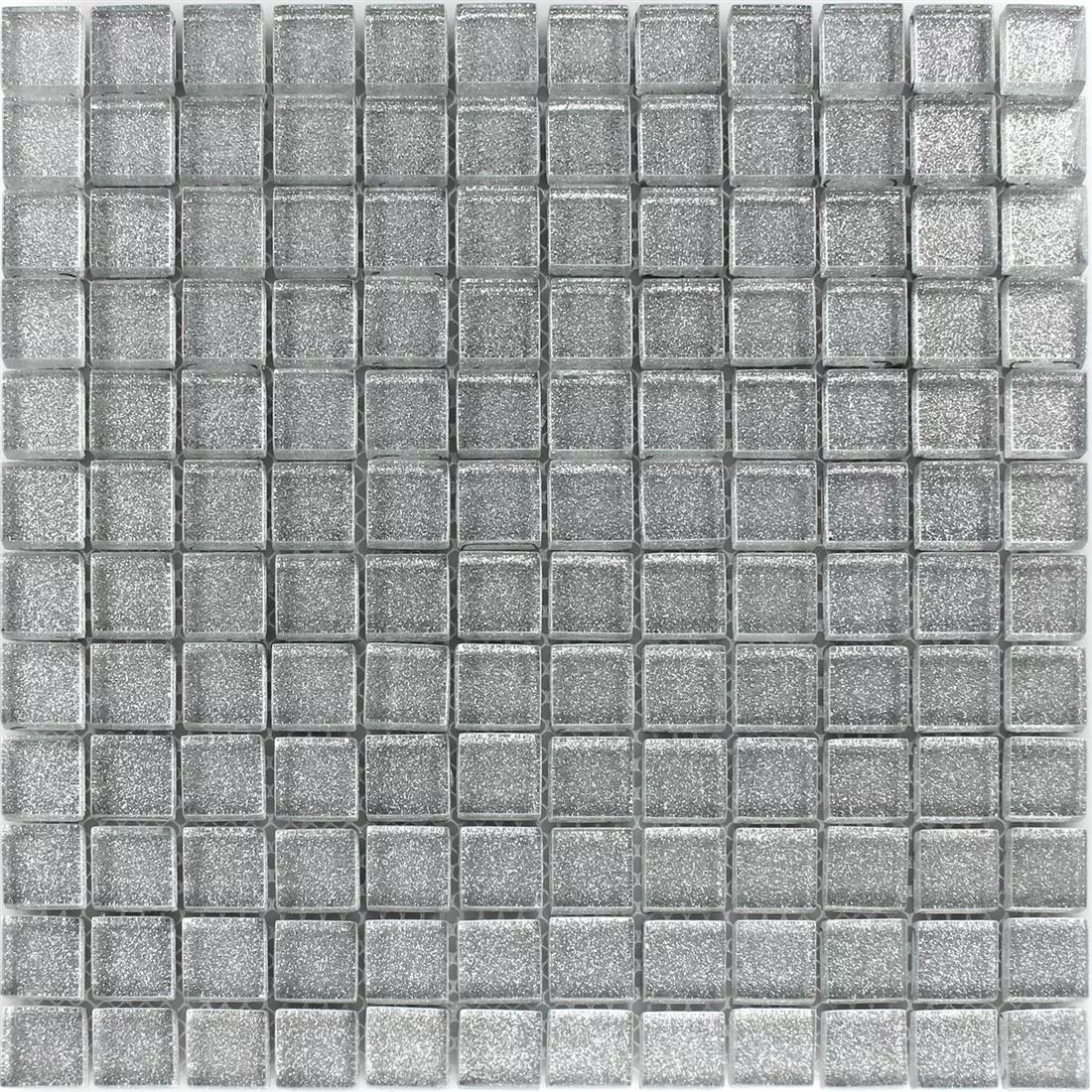 Model din Plăci De Mozaic Sticlă Argint Sclipici 