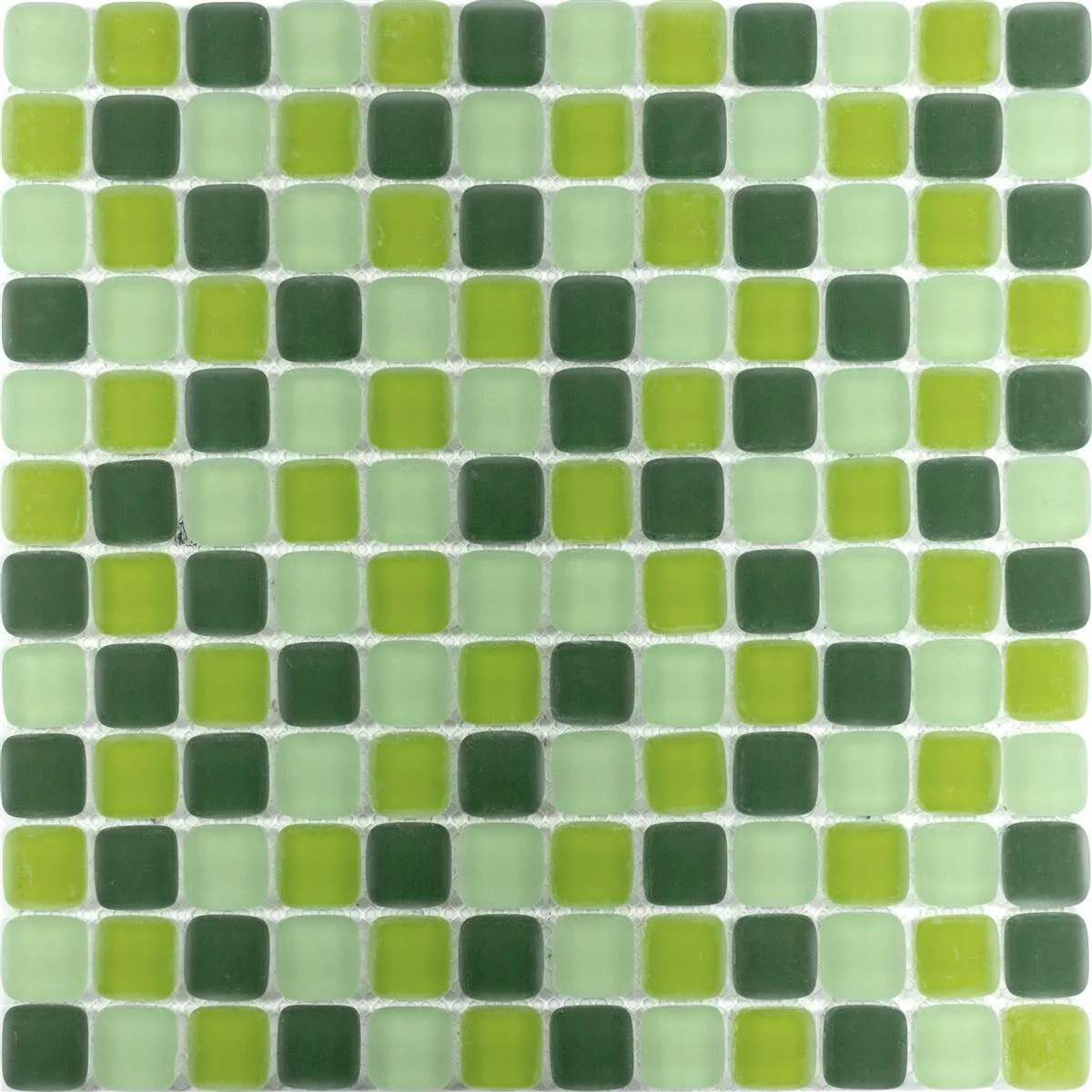 Sample Glass Mosaic Tiles Ponterio Frosted Green Mix