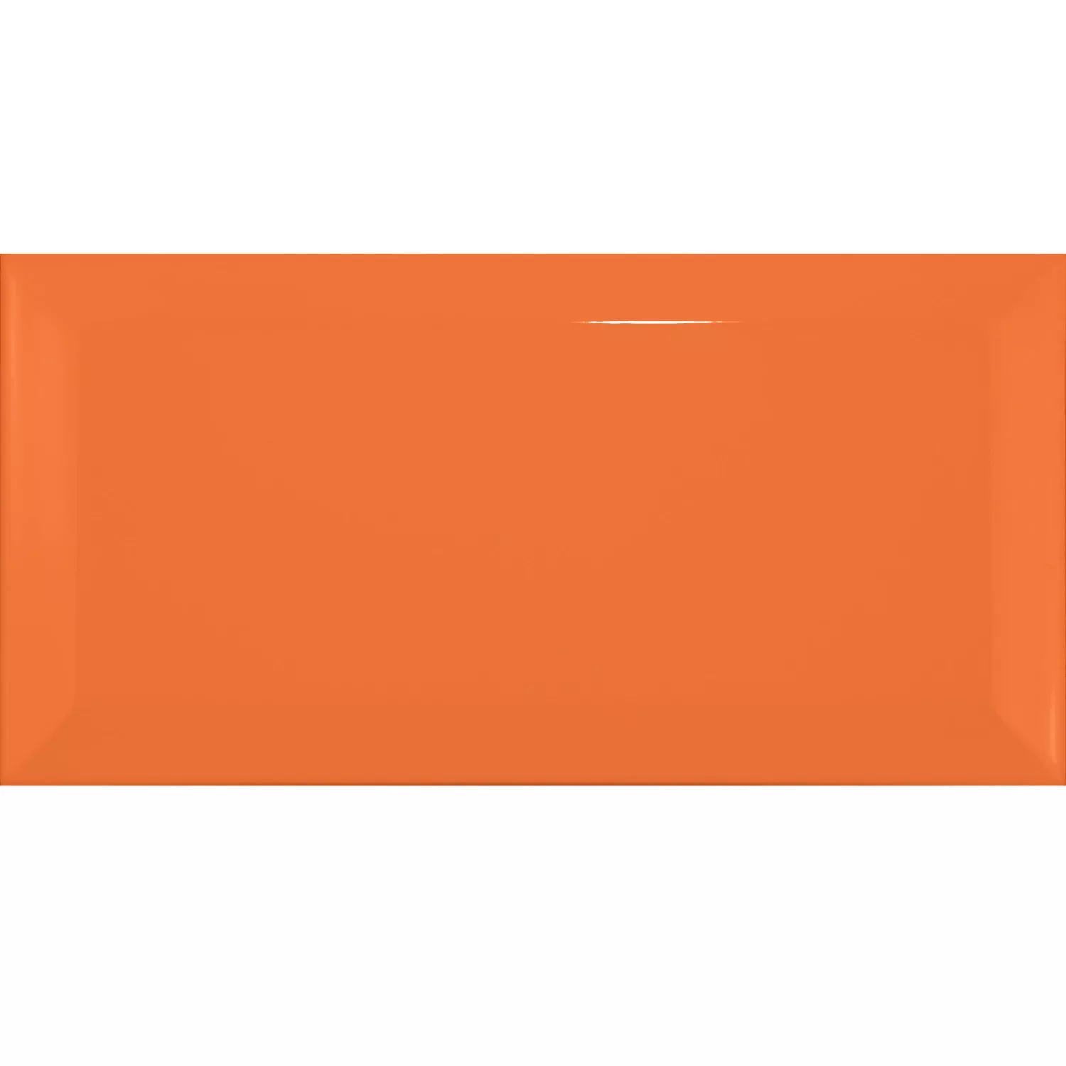 Metro tegel Oranje Glanzend 7,5x15 cm Met Facet Pitcox Naranja