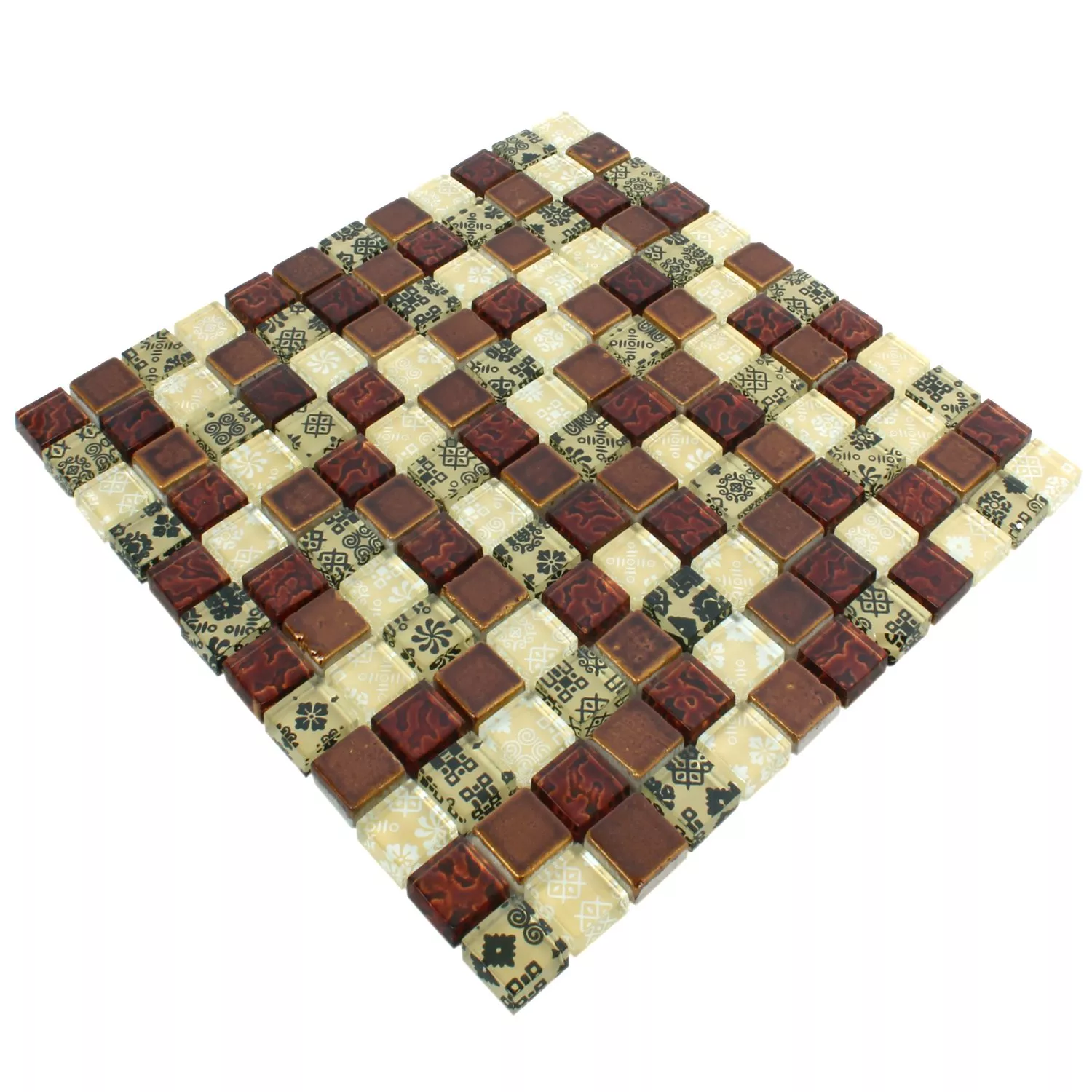 Mosaico Resin Vetro Belmont Rosso Beige