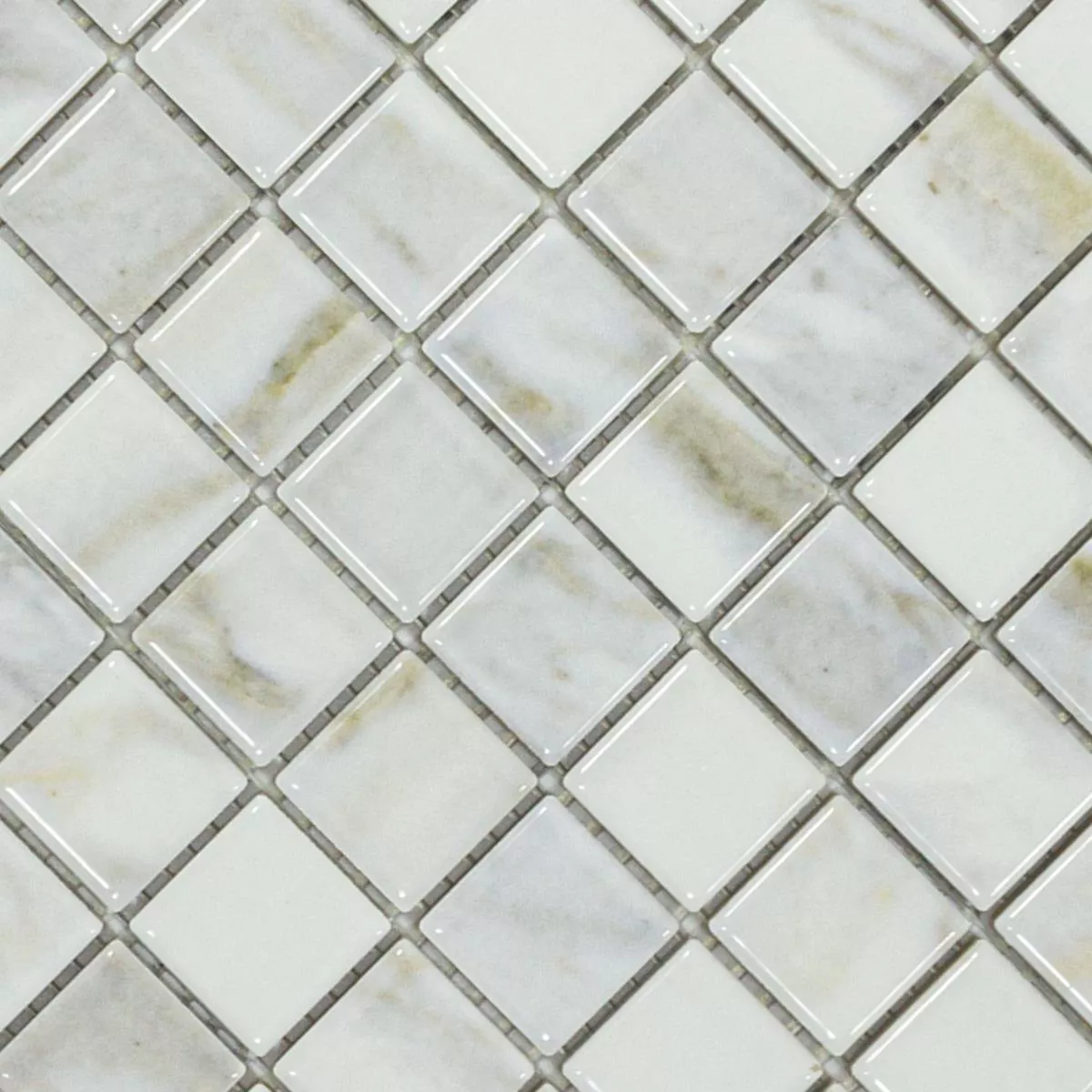 Ceramica Mosaico Piastrelle Elysium Marmo Ottica Bianco 23