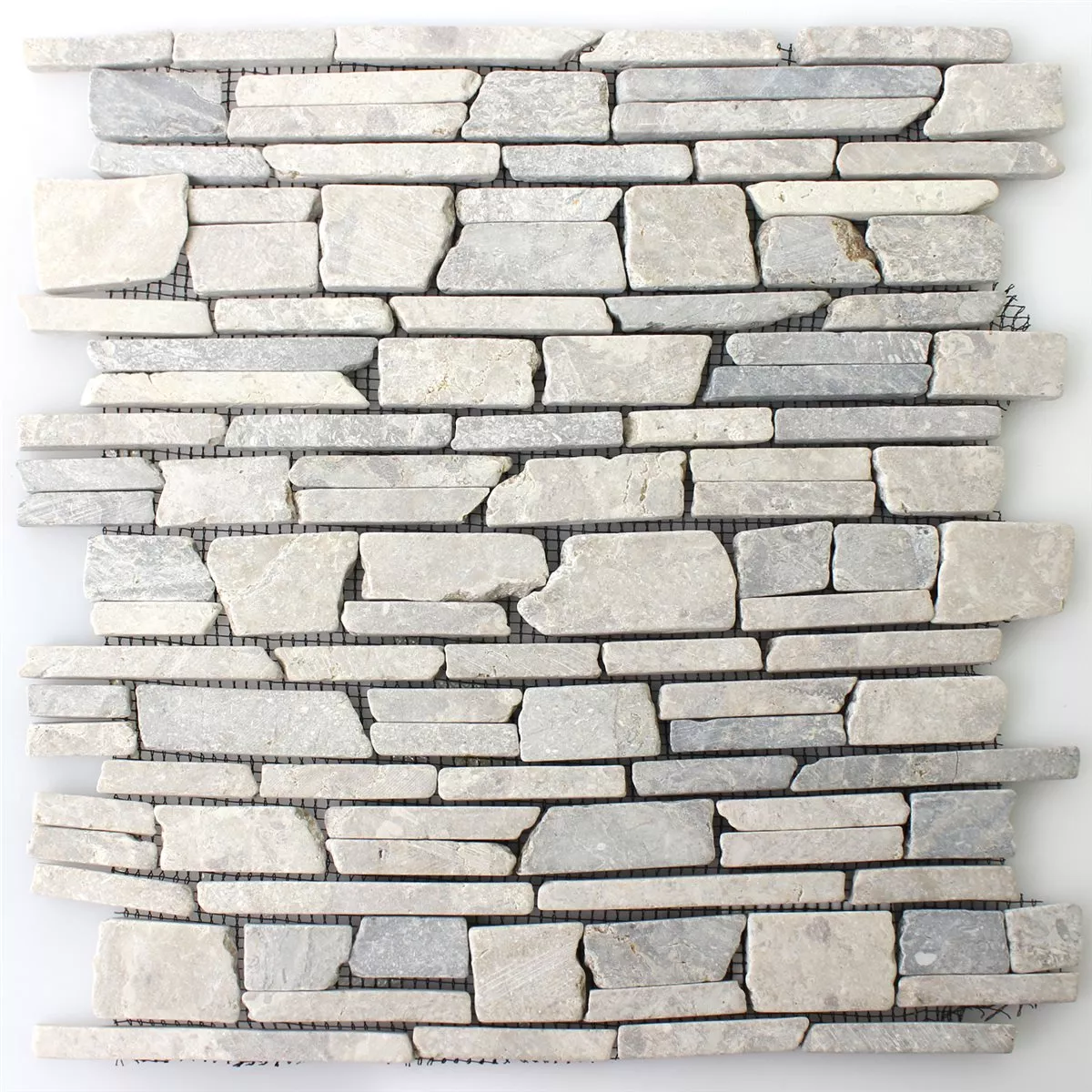 Mozaik Pločice Mramor Brick Uni Grey