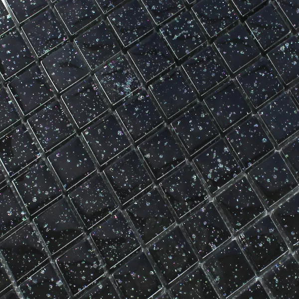 Mozaic De Sticlă Gresie Noapte Negru Sclipici 23x23x8mm