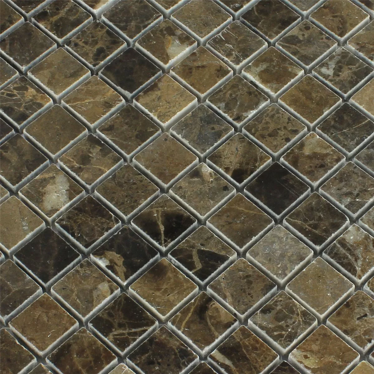 Mozaik Csempe Üveggolyó Barna Csiszolt 23x23x7,5mm