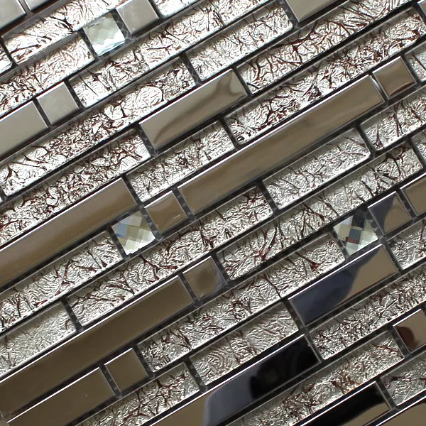 Muster von Mosaikfliesen Glas Edelstahl Diamant Schliff