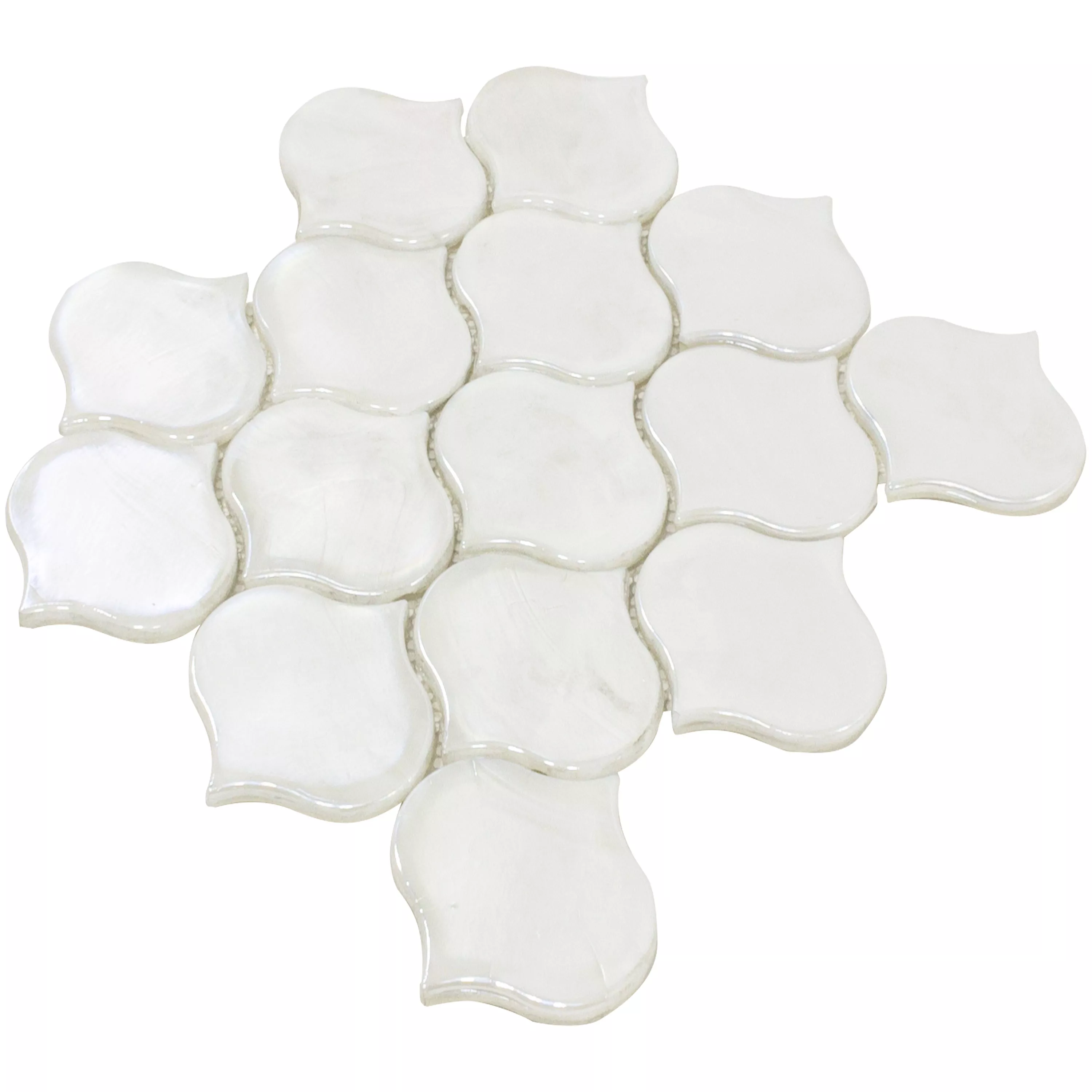 Sample Glass Mosaic Tiles Andalucia Arabesque Blanc