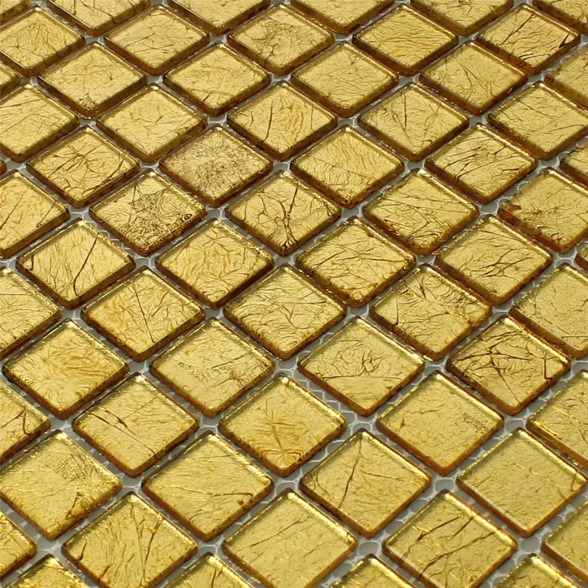 Mosaico De Vidro Azulejos Cristal Ouro Estruturada