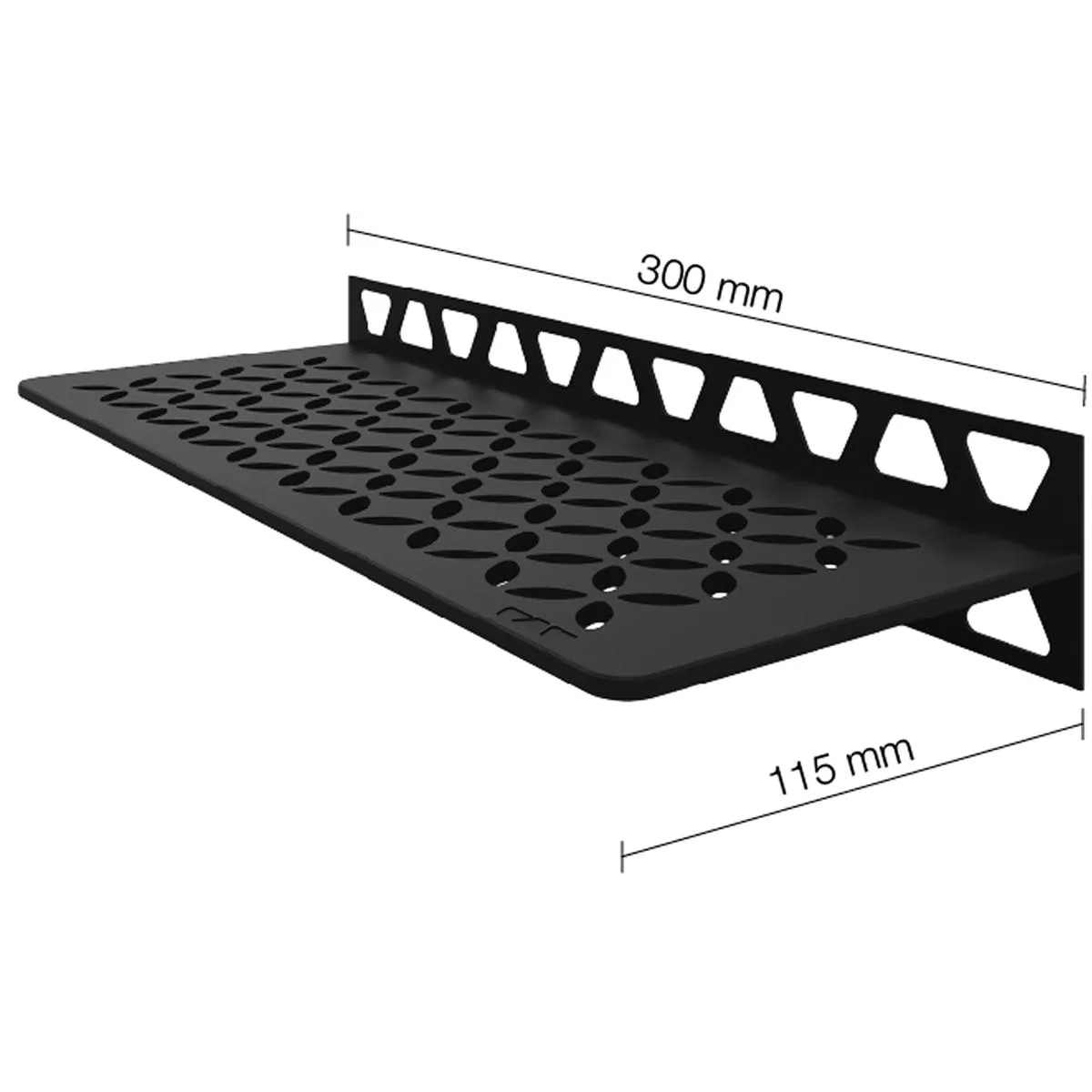 Półka prysznicowa półka ścienna Schlüter prostokąt 30x11,5cm kwiatowy grafit